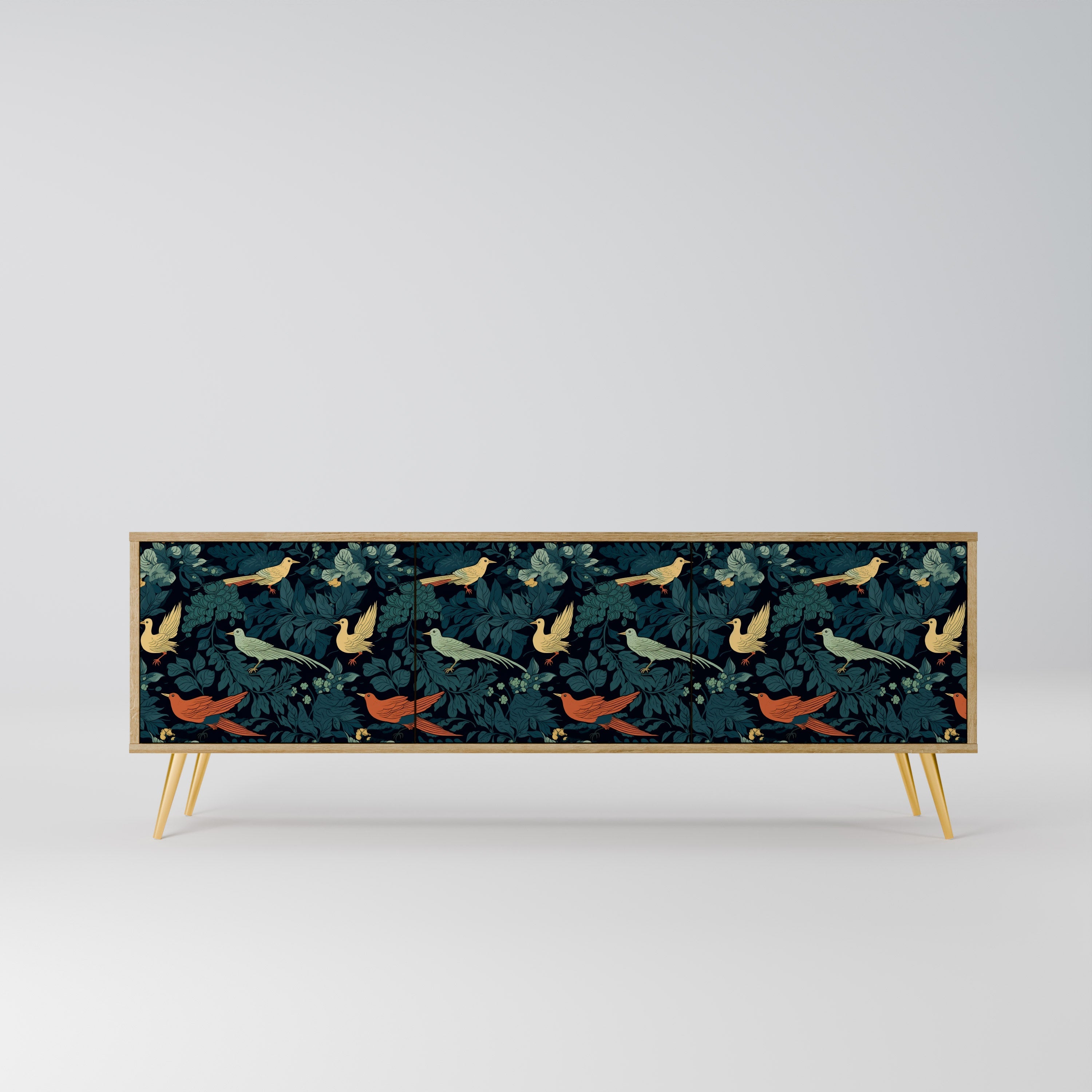 FOWL ORNAMENT Móvel de TV com 3 Portas em Efeito Carvalho