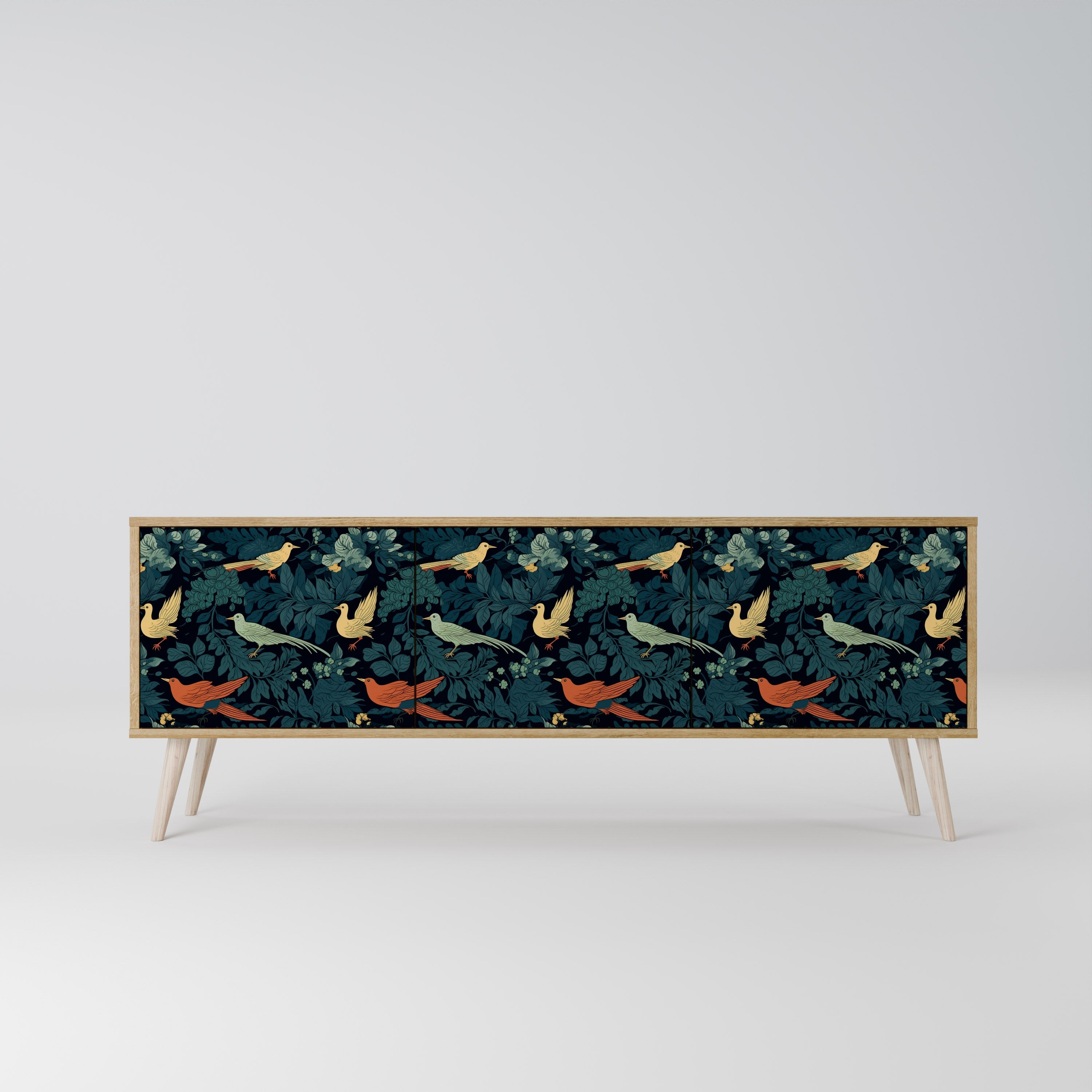 FOWL ORNAMENT Móvel de TV com 3 Portas em Efeito Carvalho