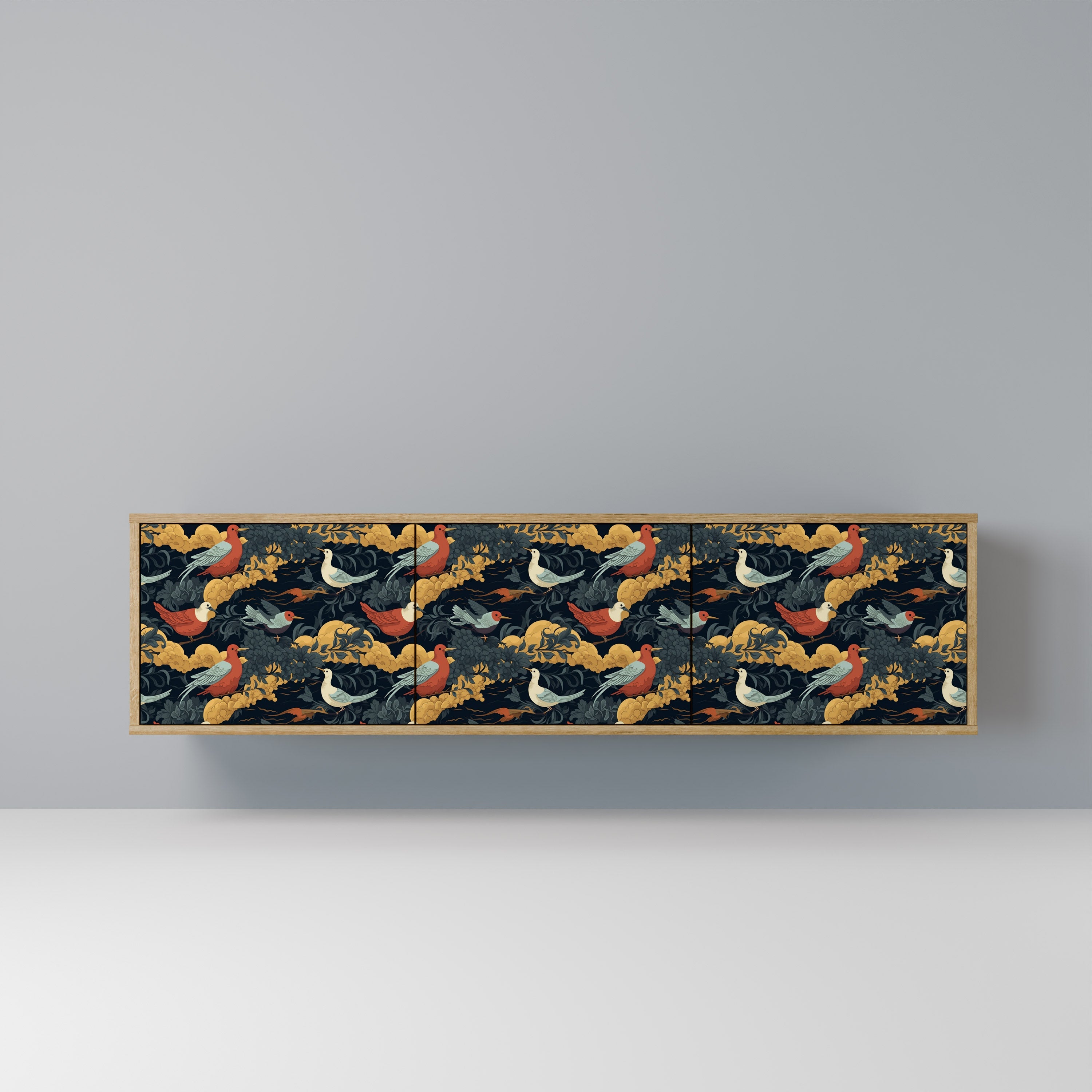 FOWLY DAZE Móvel de TV com 3 Portas em Efeito Carvalho