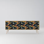 FOWLY DAZE Móvel de TV com 3 Portas em Efeito Carvalho