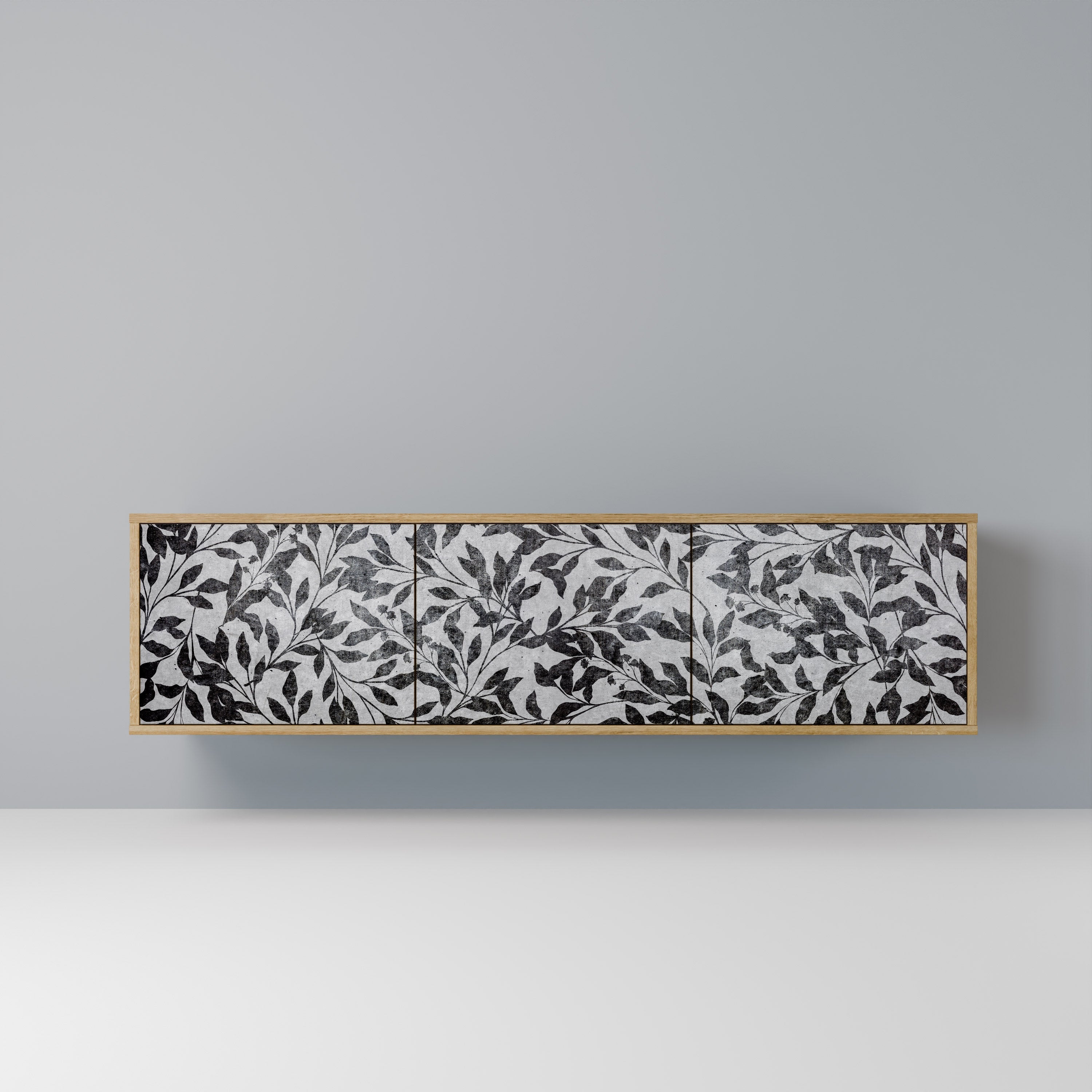 CHARCOAL SPROUT Móvel de TV com 3 Portas em Efeito Carvalho