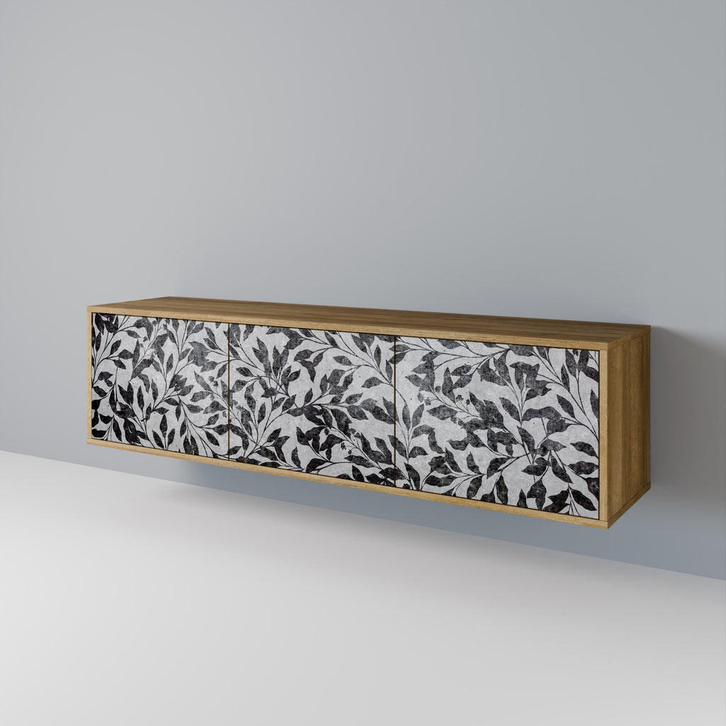 CHARCOAL SPROUT Móvel de TV com 3 Portas em Efeito Carvalho