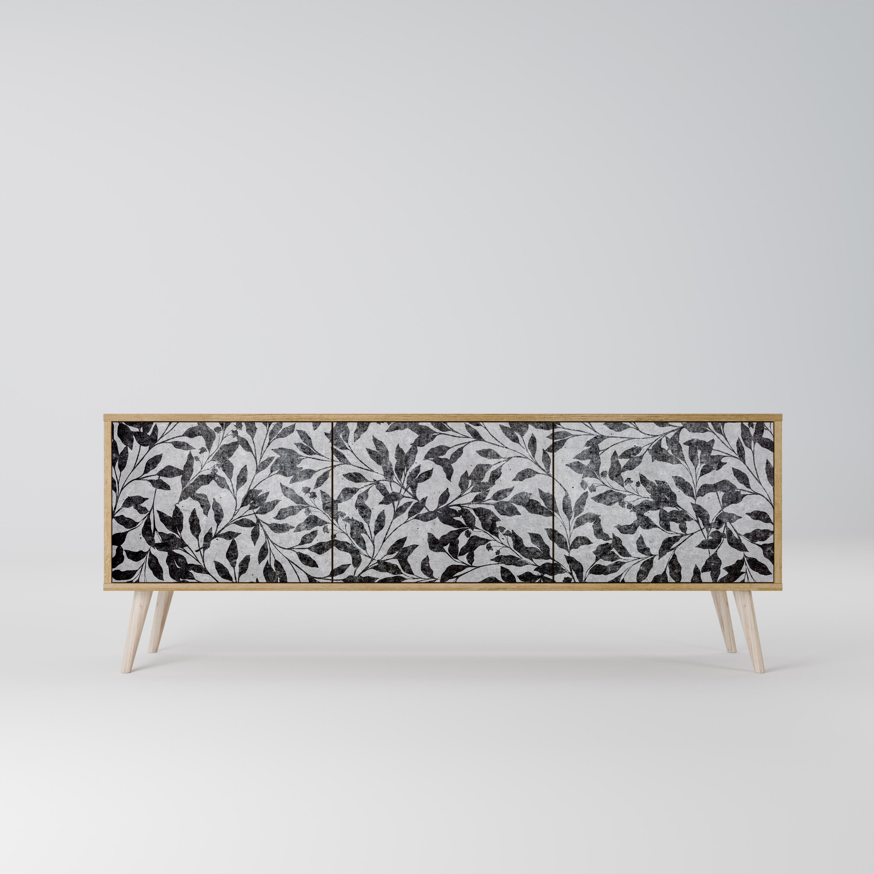 CHARCOAL SPROUT Móvel de TV com 3 Portas em Efeito Carvalho