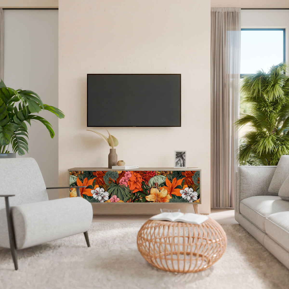RADIANT FLORA 3-Door TV Cabinet