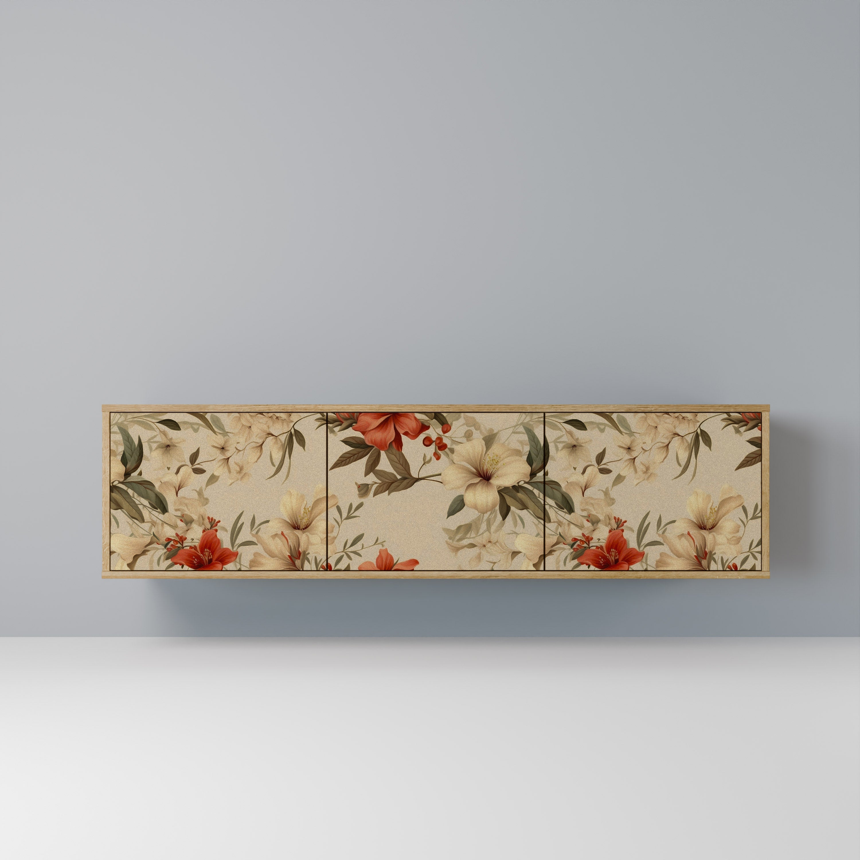 BLOOMING HARMONY Móvel de TV com 3 Portas em Efeito Carvalho