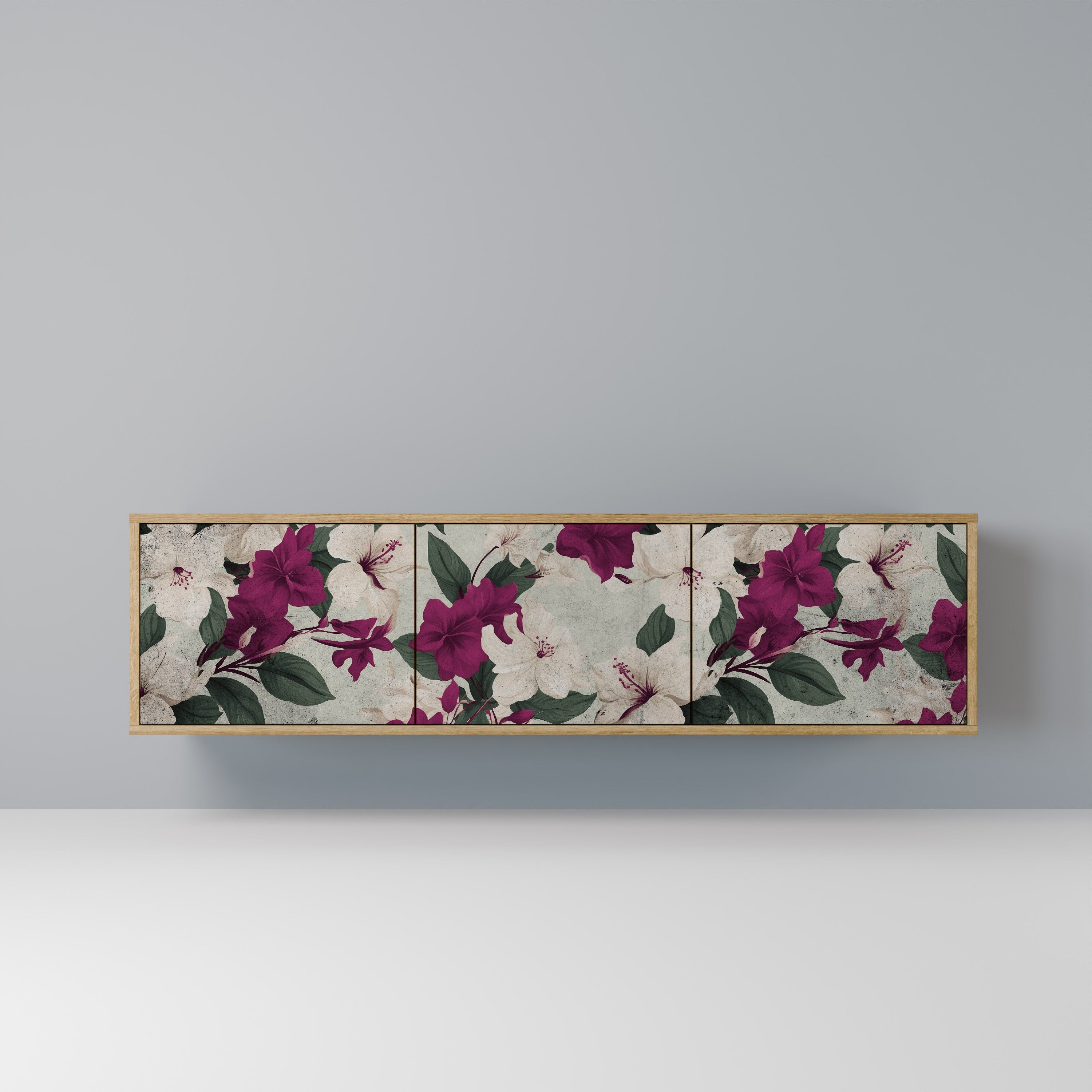 FLOWERET DREAM Móvel de TV com 3 Portas em Efeito Carvalho