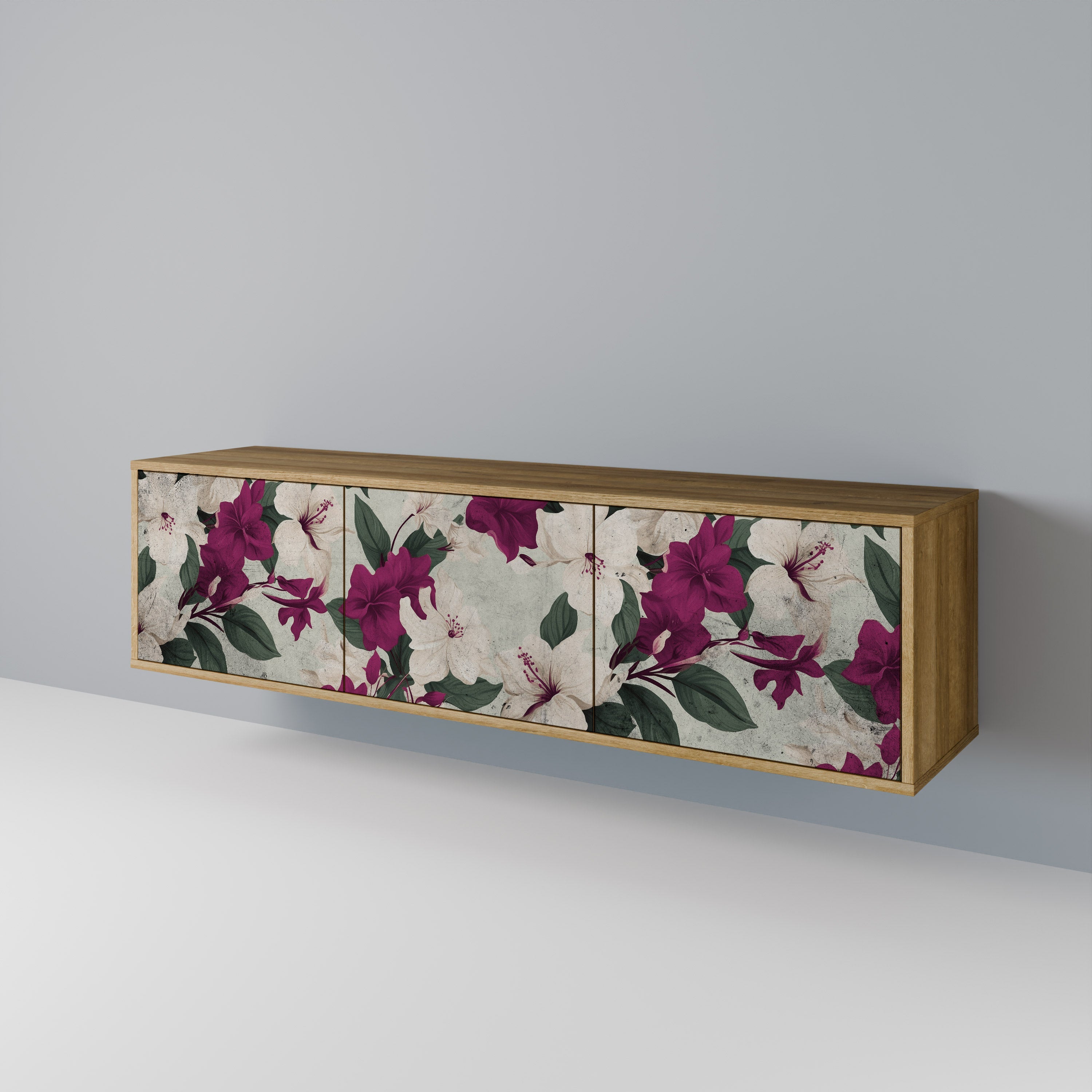 FLOWERET DREAM Móvel de TV com 3 Portas em Efeito Carvalho