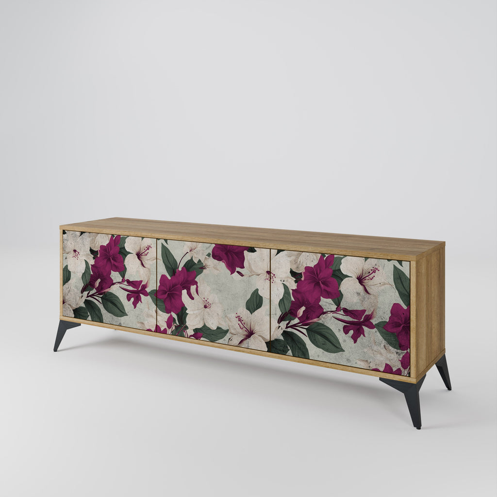 FLOWERET DREAM Móvel de TV com 3 Portas em Efeito Carvalho