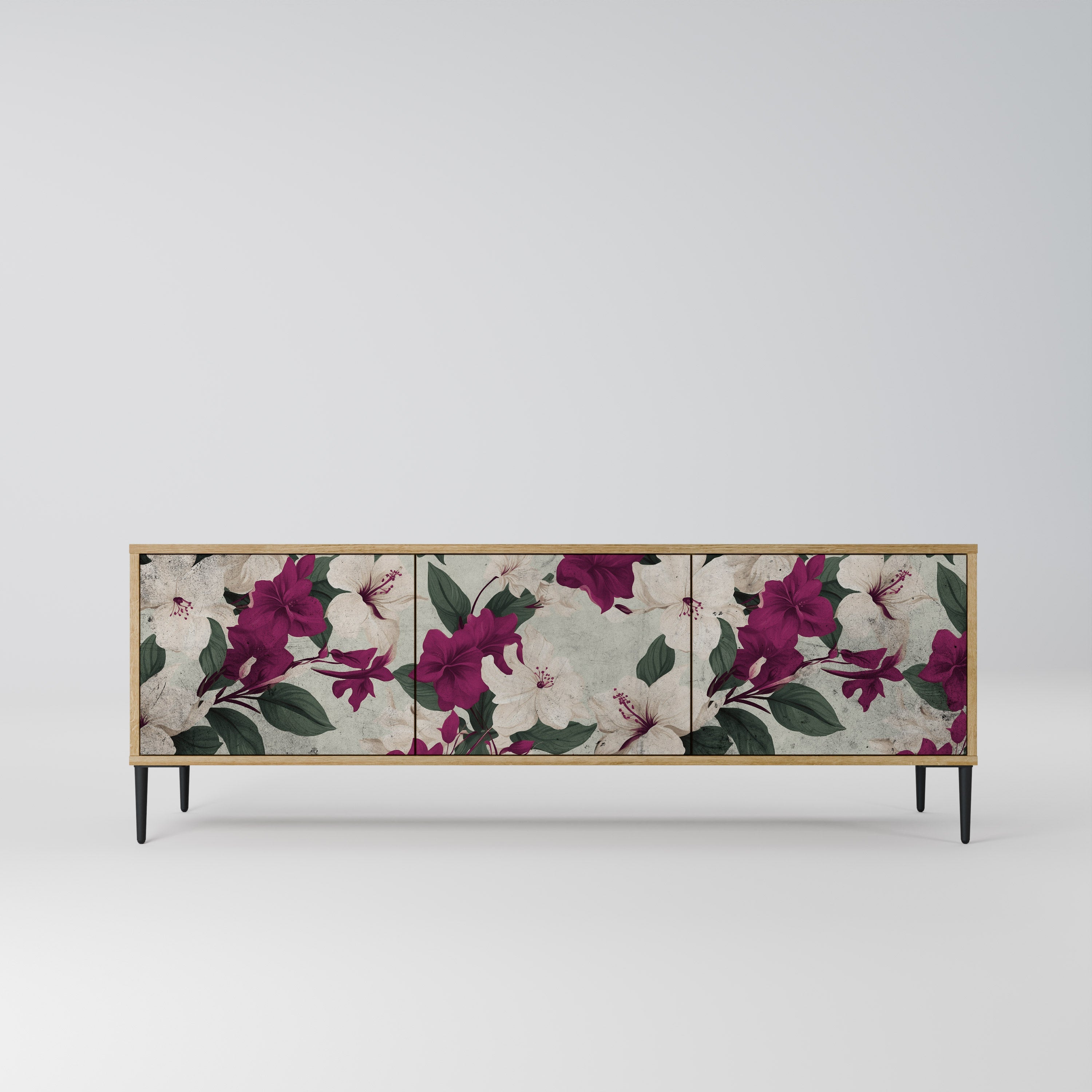 FLOWERET DREAM Móvel de TV com 3 Portas em Efeito Carvalho