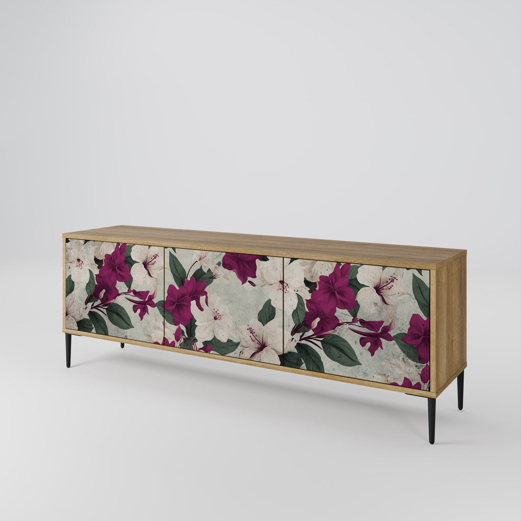 FLOWERET DREAM Móvel de TV com 3 Portas em Efeito Carvalho