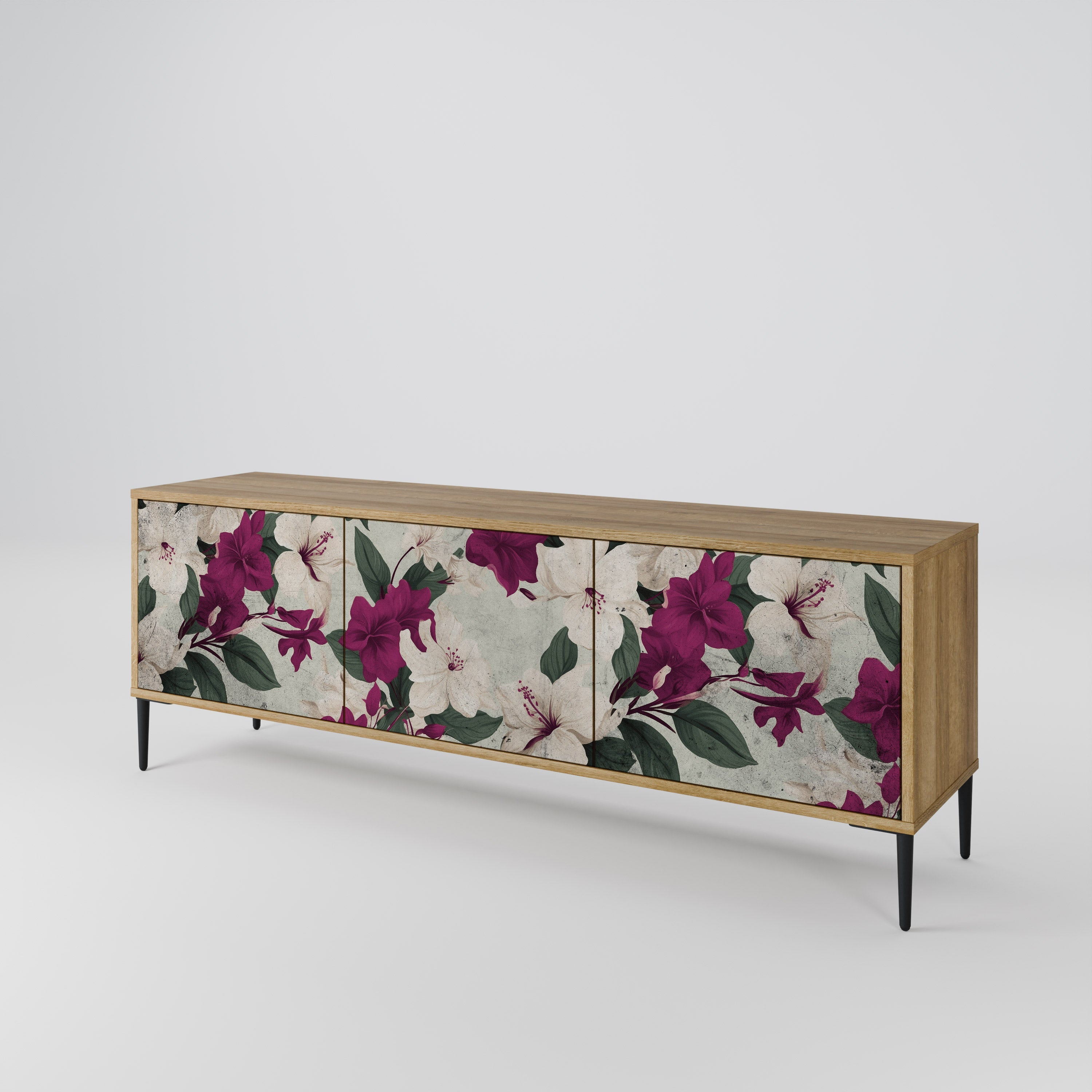 FLOWERET DREAM Móvel de TV com 3 Portas em Efeito Carvalho