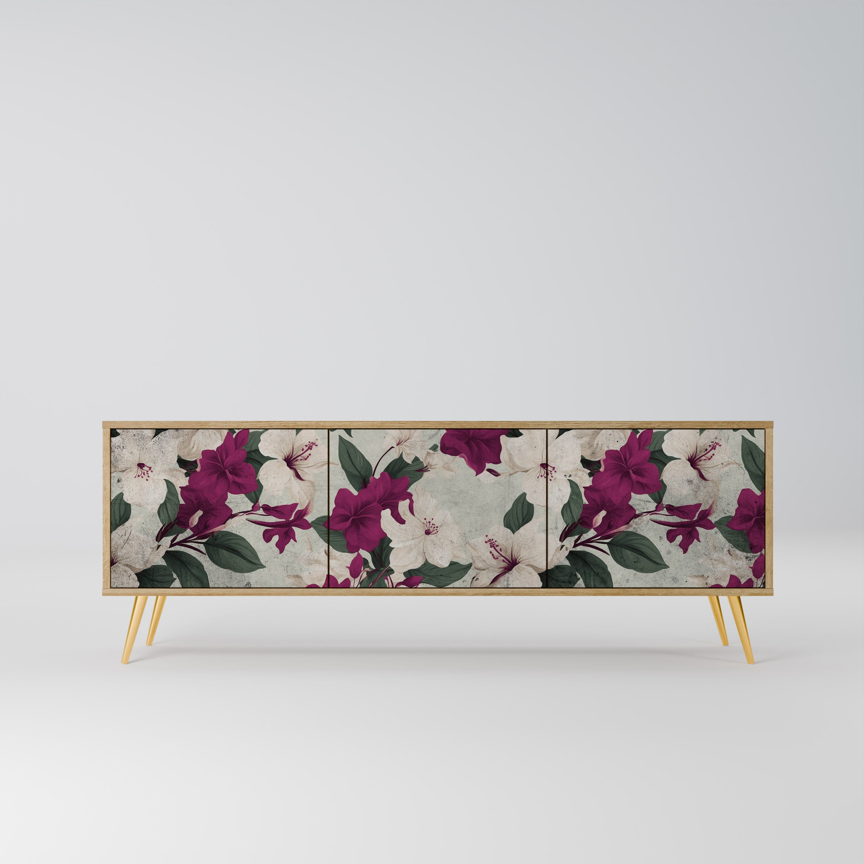 FLOWERET DREAM Móvel de TV com 3 Portas em Efeito Carvalho