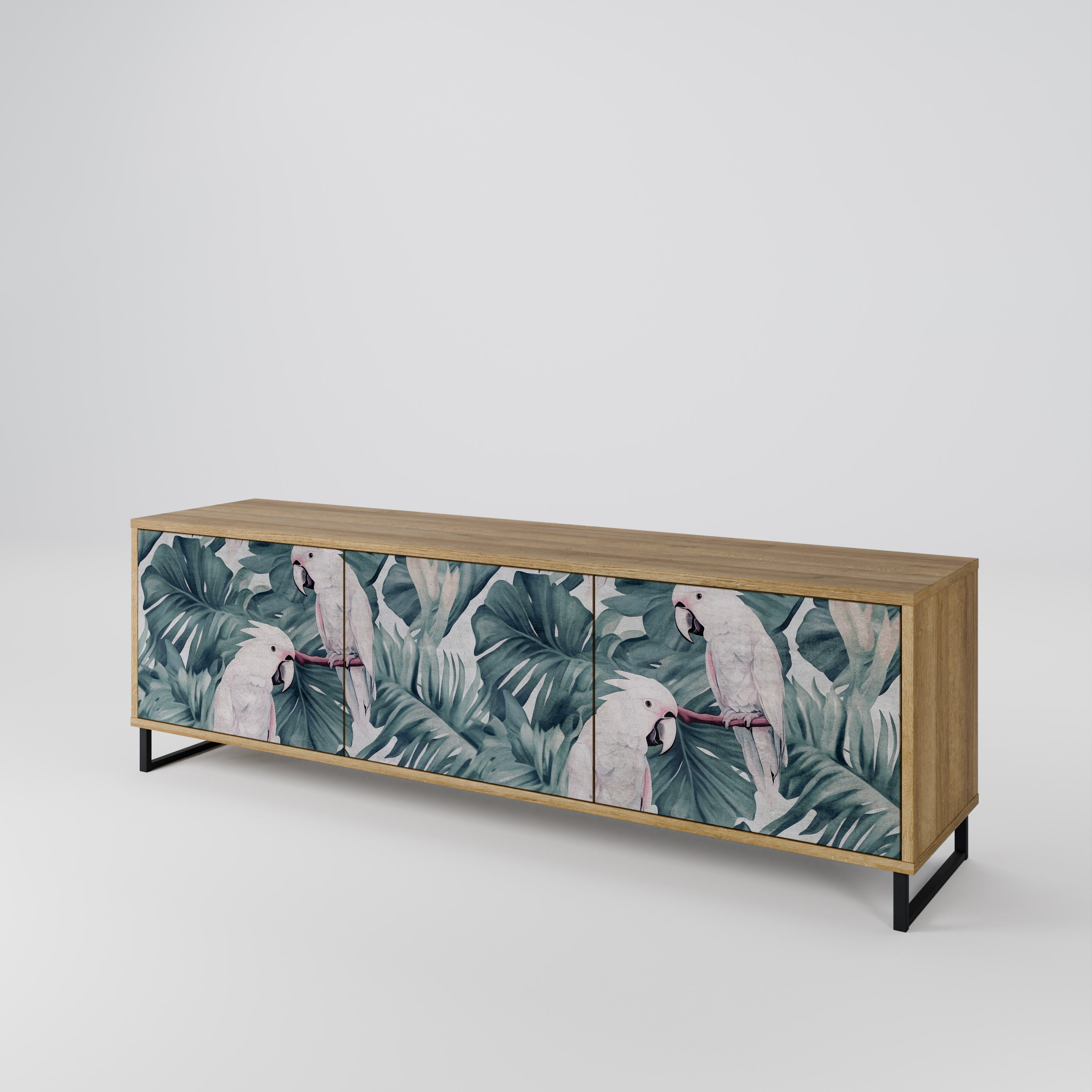 POPINJAY LOOK Móvel de TV com 3 Portas em Efeito Carvalho