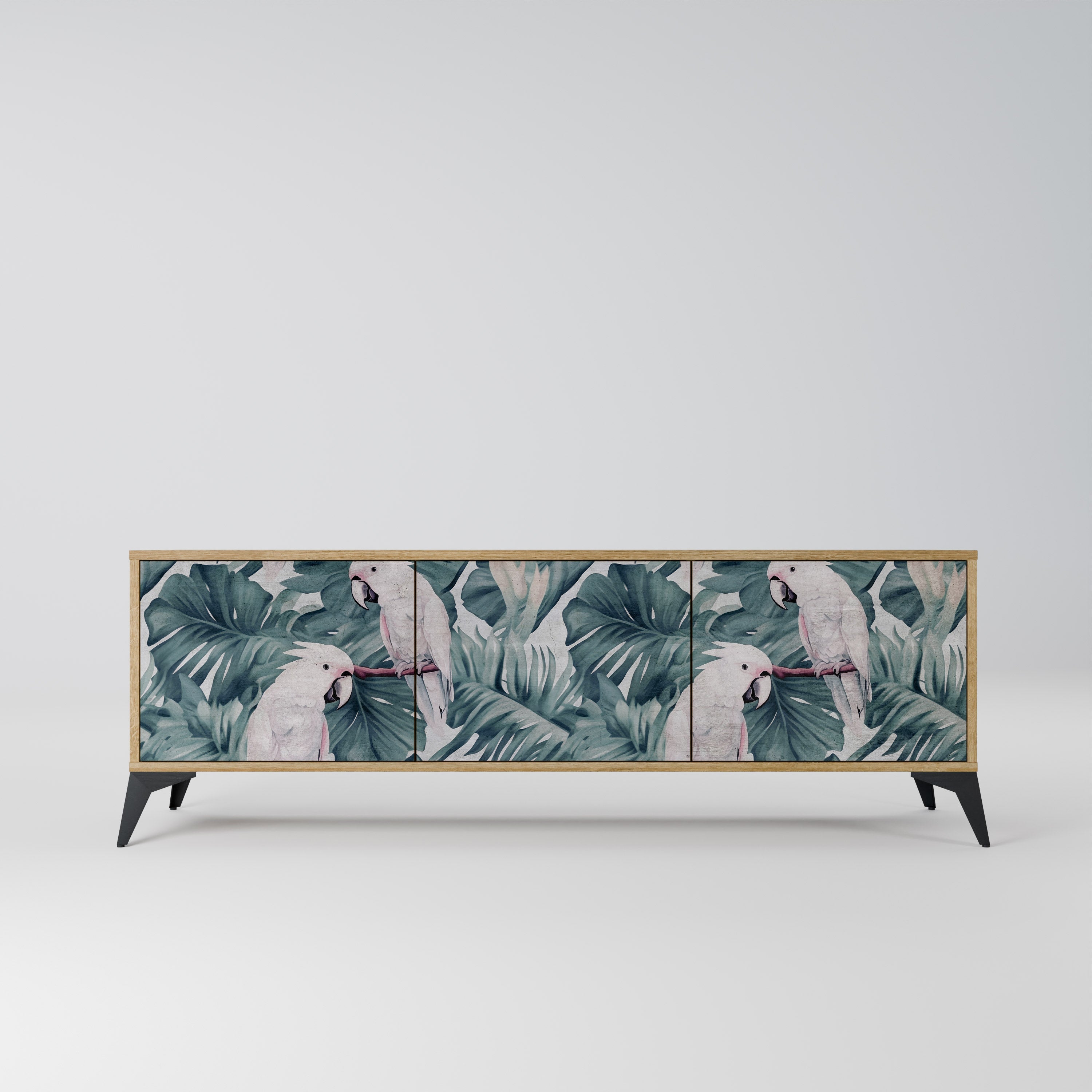 POPINJAY LOOK Móvel de TV com 3 Portas em Efeito Carvalho