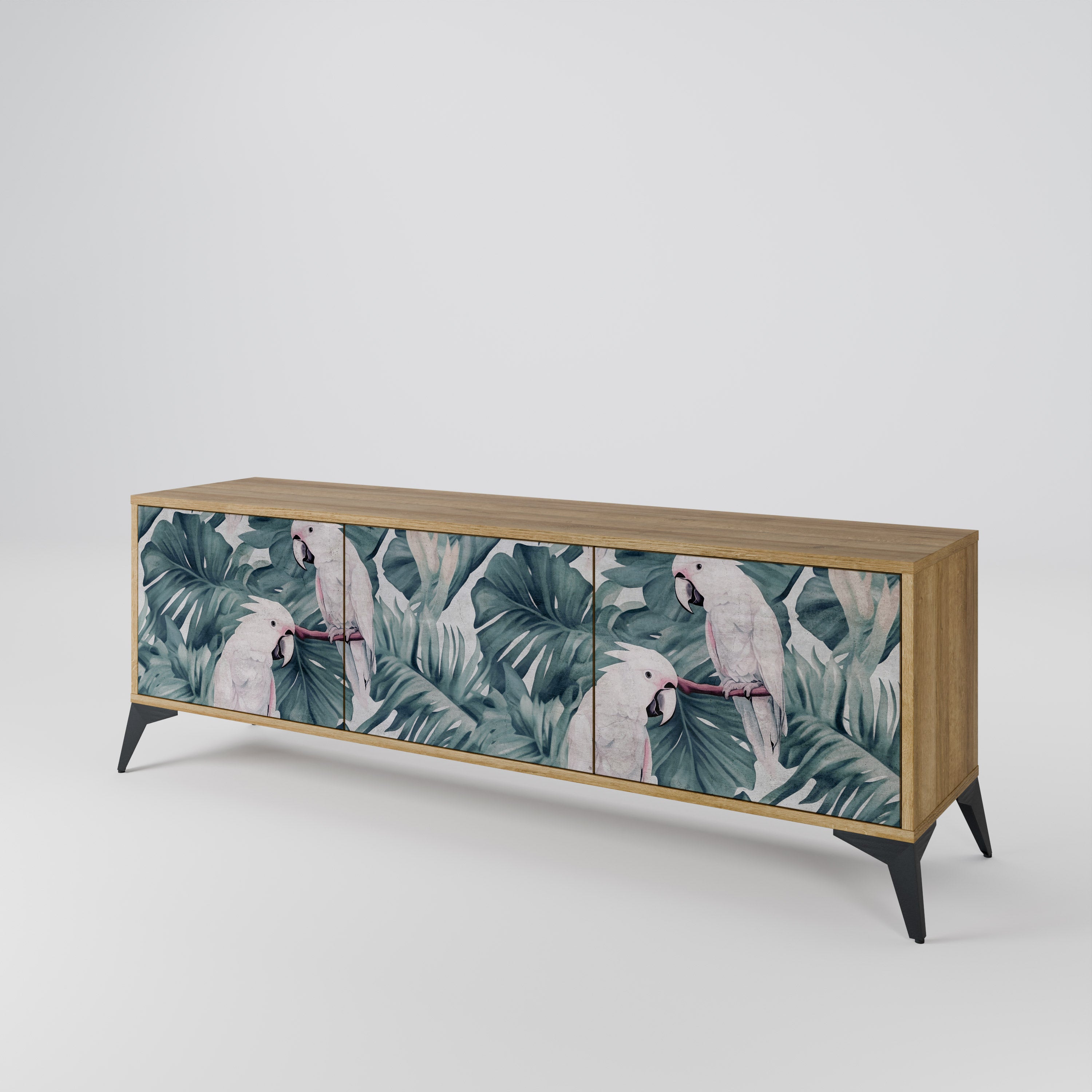 POPINJAY LOOK Móvel de TV com 3 Portas em Efeito Carvalho