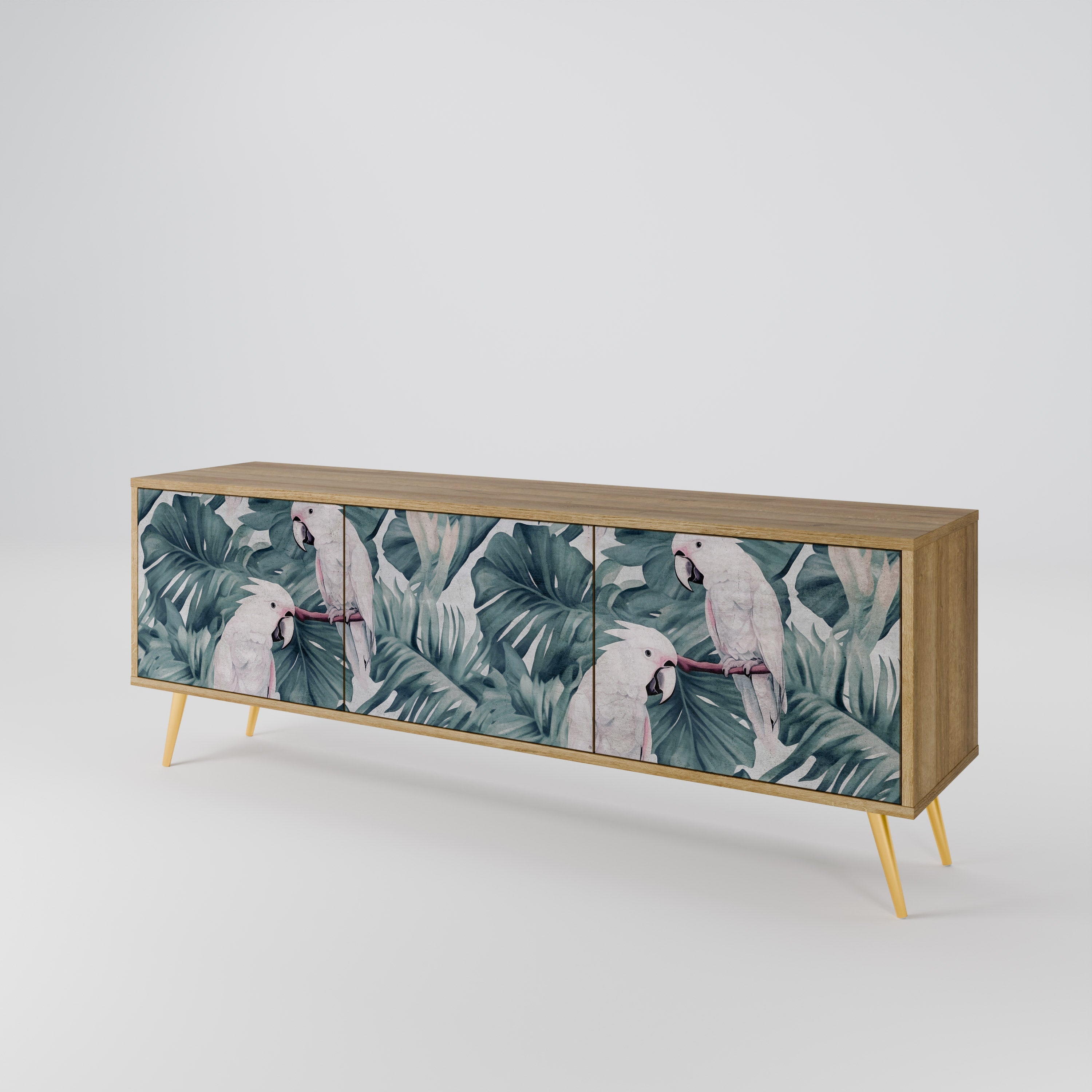 POPINJAY LOOK Móvel de TV com 3 Portas em Efeito Carvalho