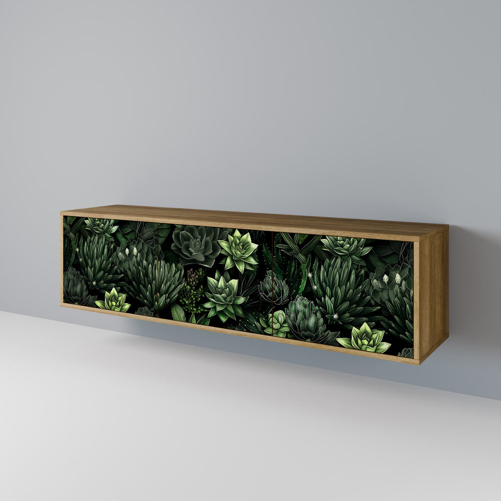 SUCCULENT JUNGLE 3-Door TV Stand in Oak Effect
