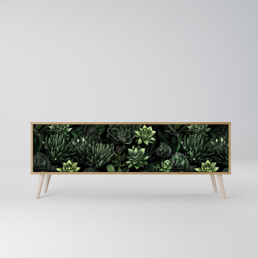 SUCCULENT JUNGLE 3-Door TV Stand in Oak Effect