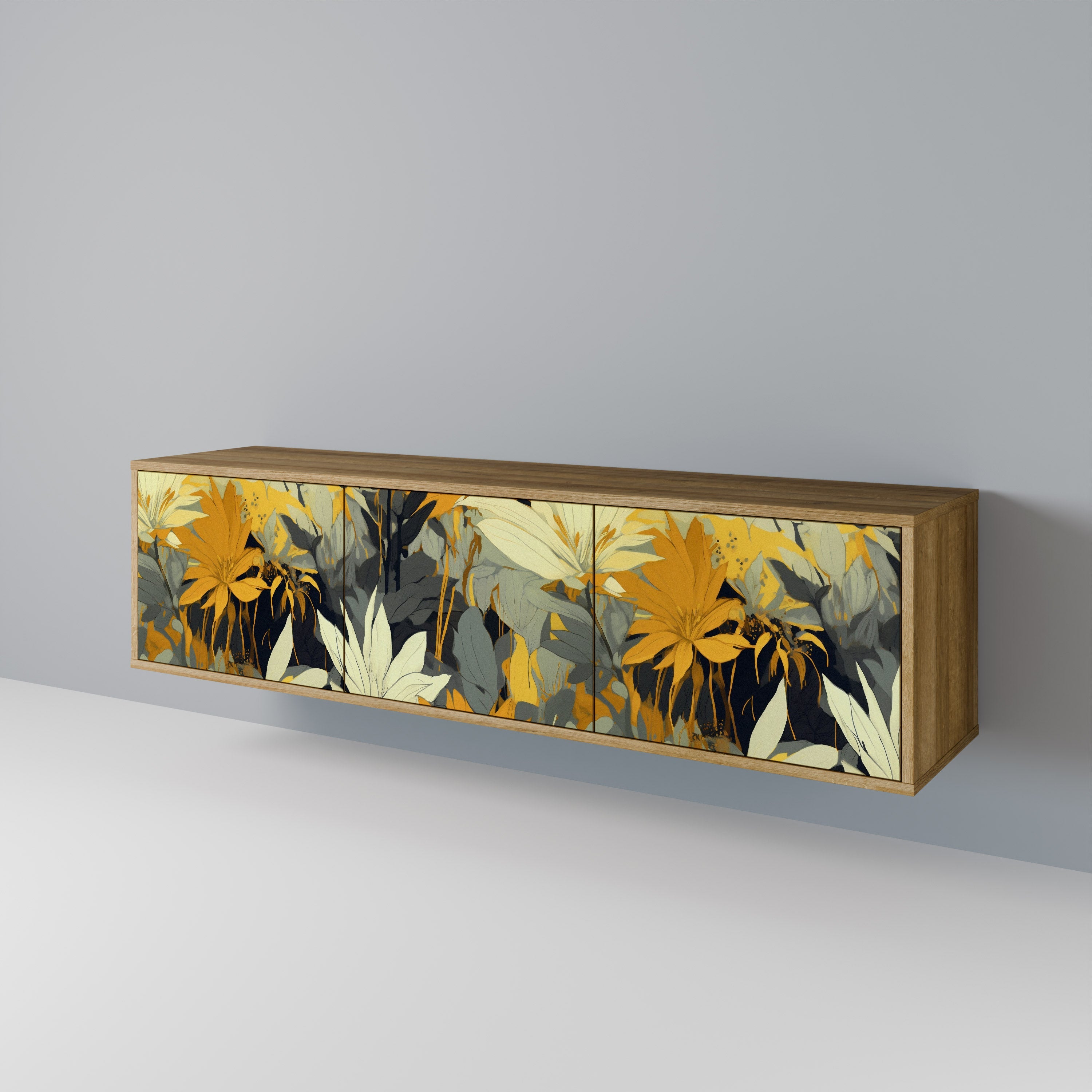 SUNKISSED LILY Móvel de TV com 3 Portas em Efeito Carvalho