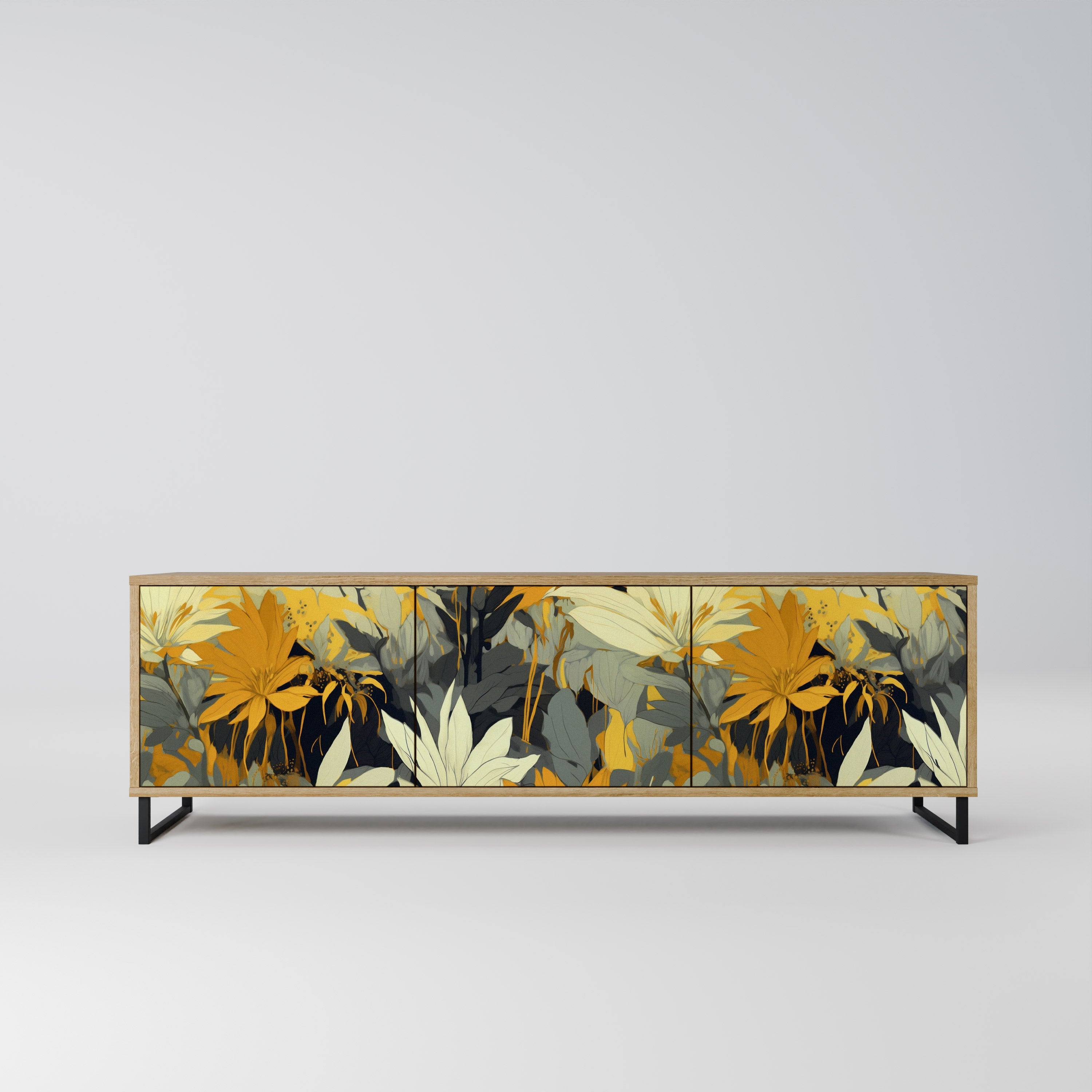 SUNKISSED LILY Móvel de TV com 3 Portas em Efeito Carvalho