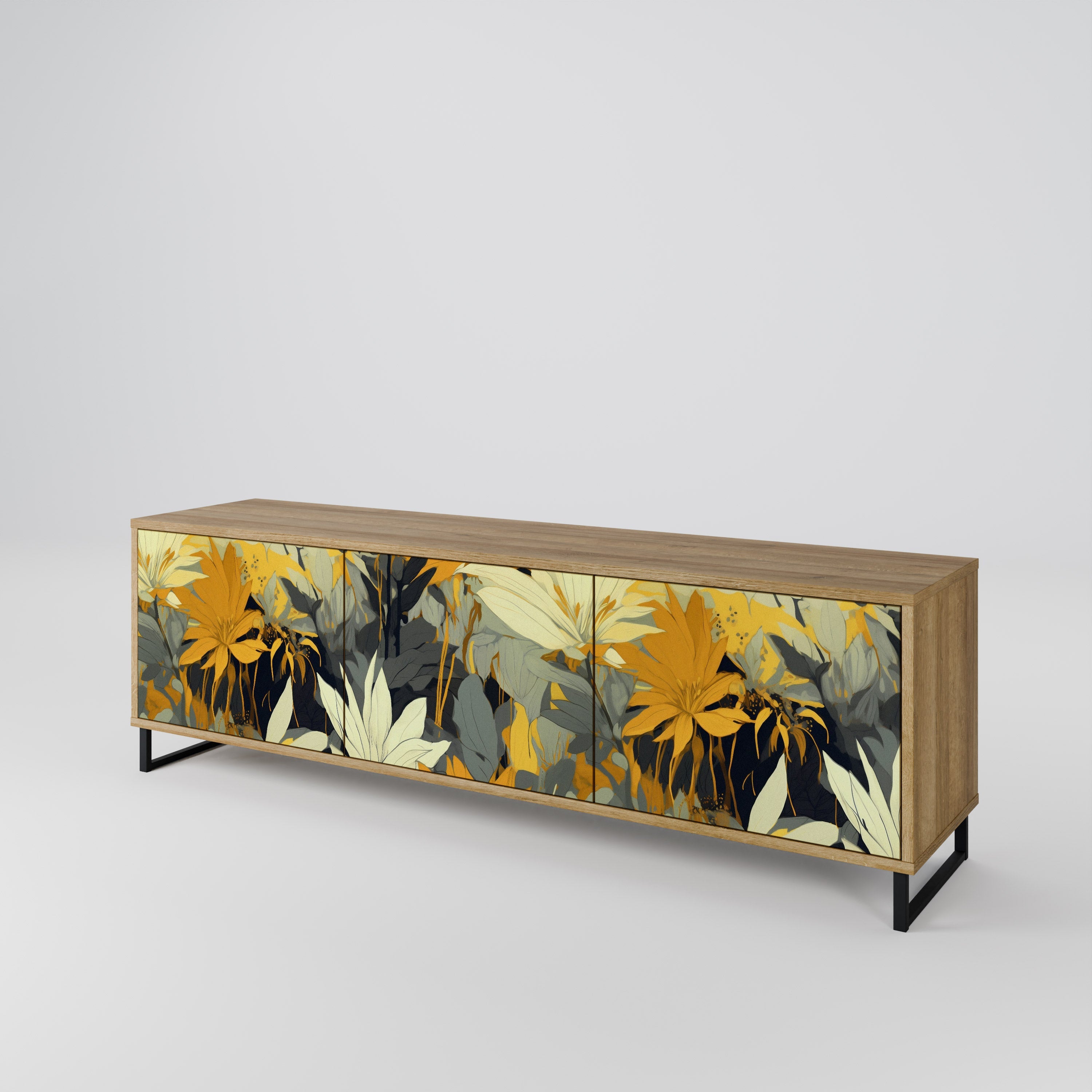 SUNKISSED LILY Móvel de TV com 3 Portas em Efeito Carvalho