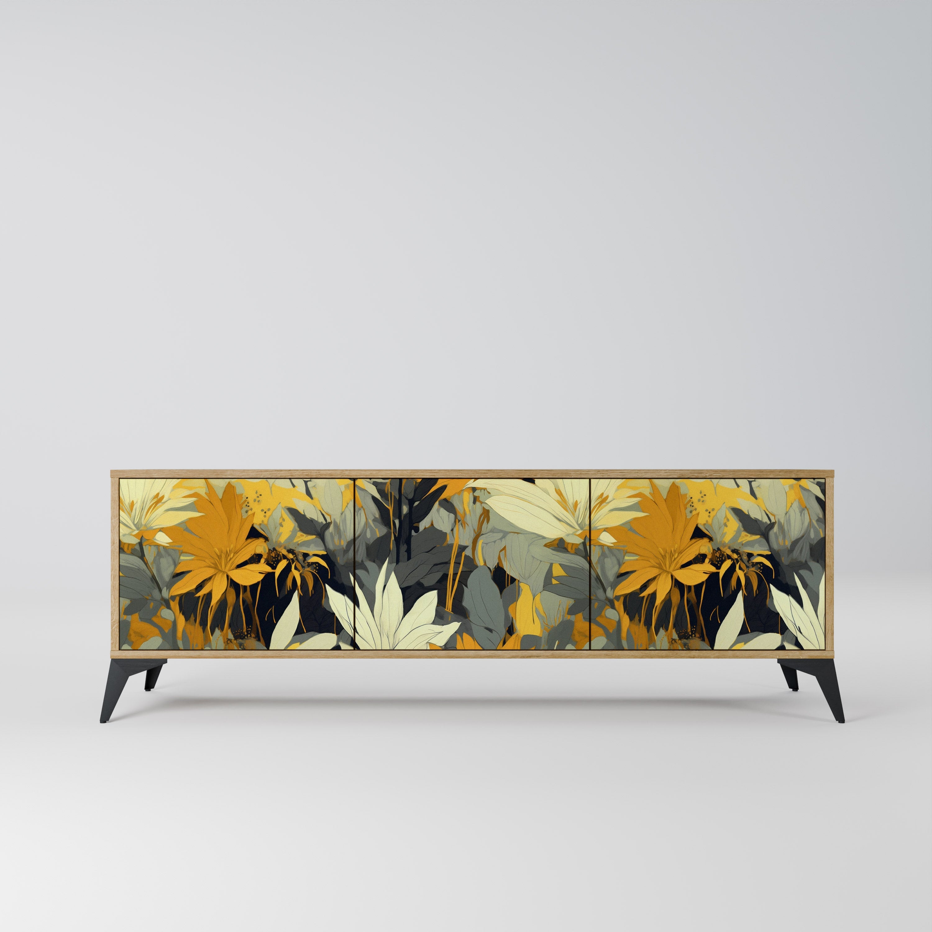 SUNKISSED LILY Móvel de TV com 3 Portas em Efeito Carvalho