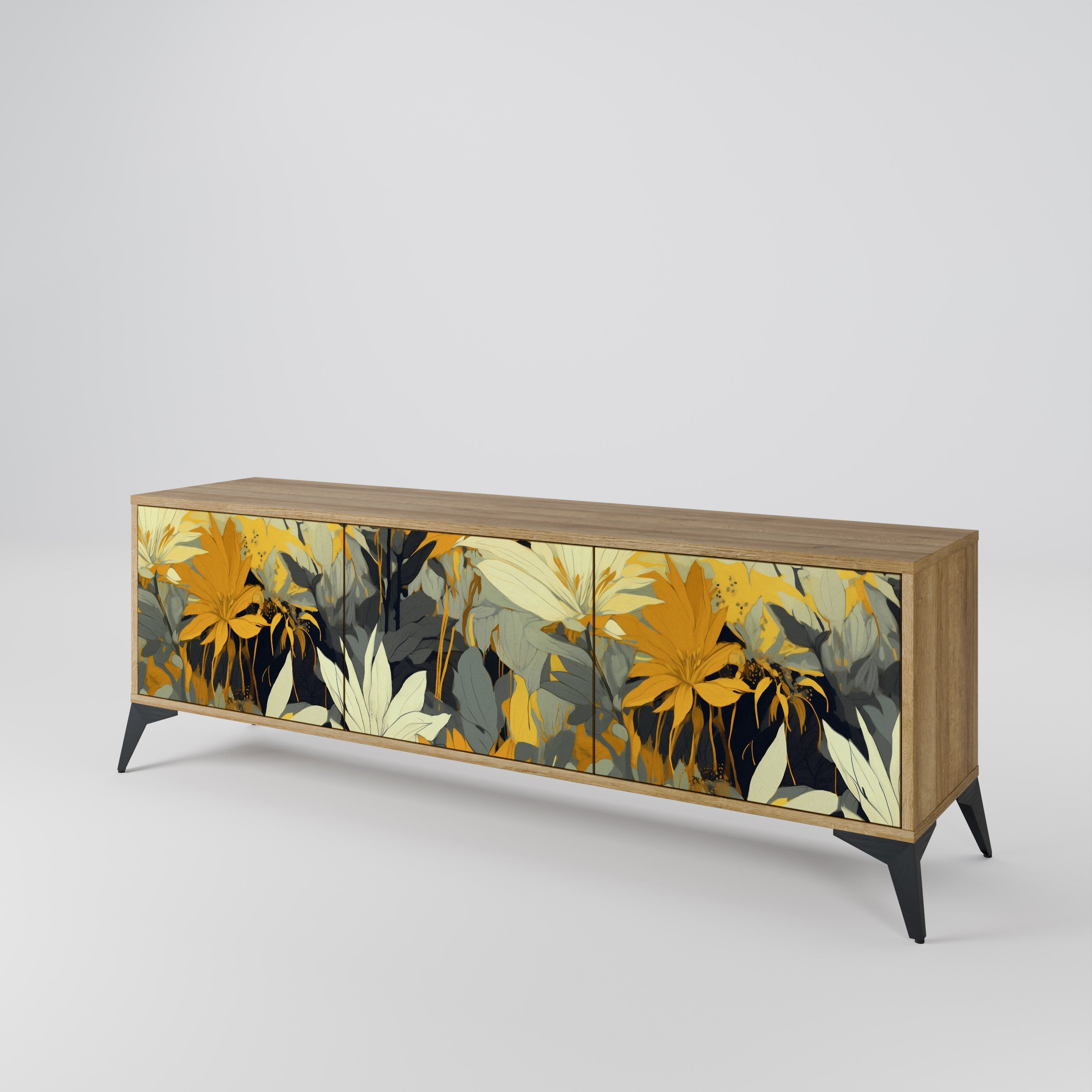 SUNKISSED LILY Móvel de TV com 3 Portas em Efeito Carvalho