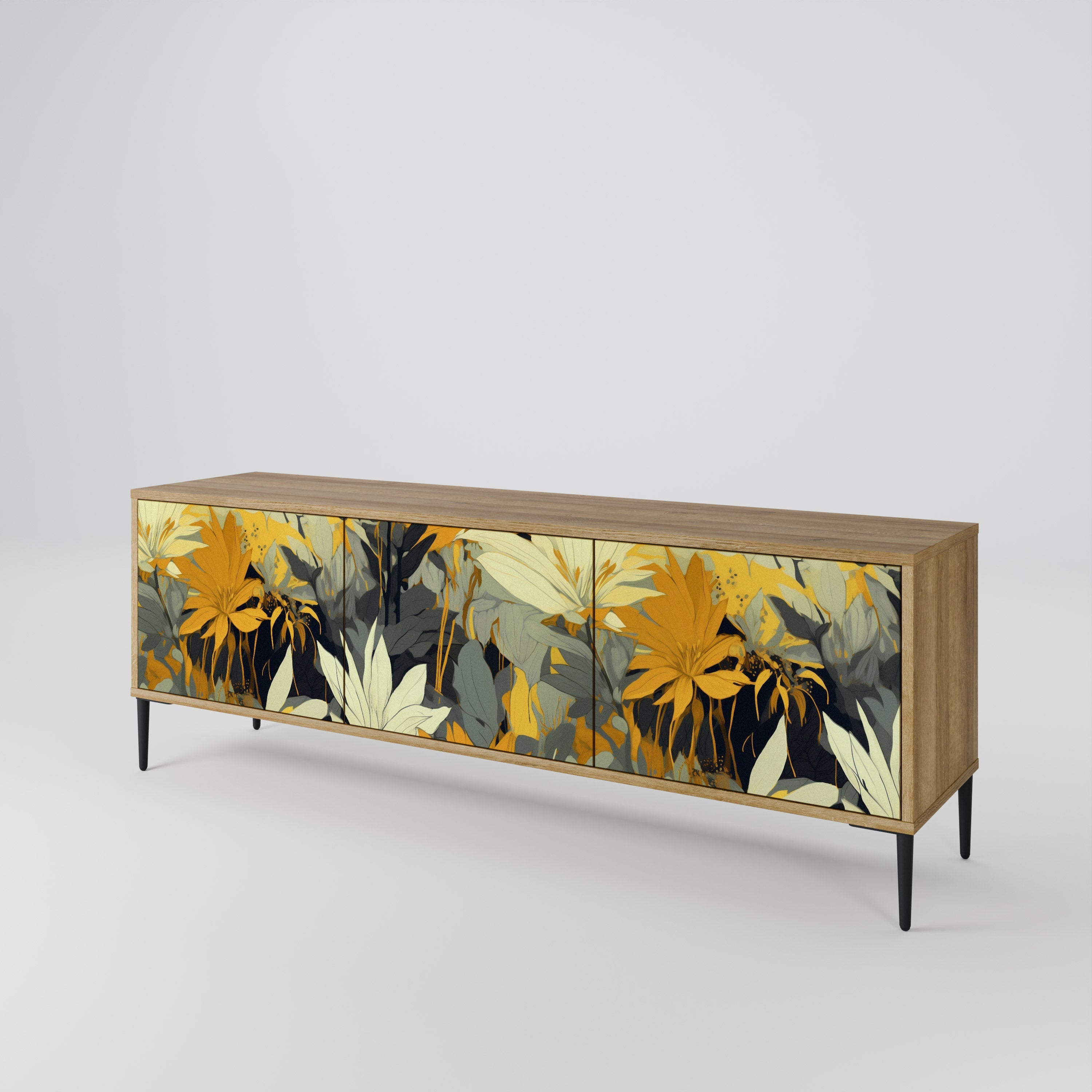 SUNKISSED LILY Móvel de TV com 3 Portas em Efeito Carvalho