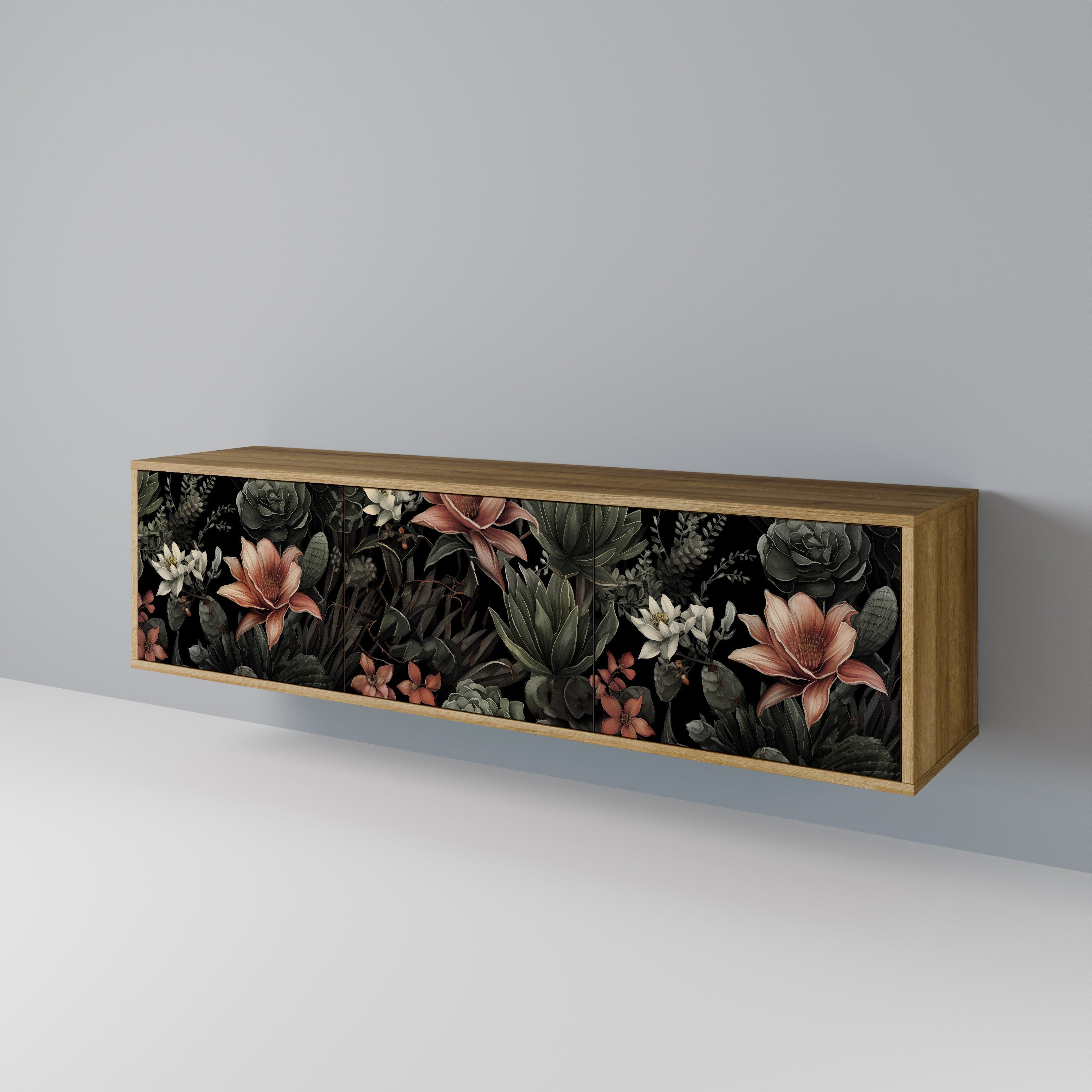 SECRET VERDURE 3-Door TV Stand in Oak Effect