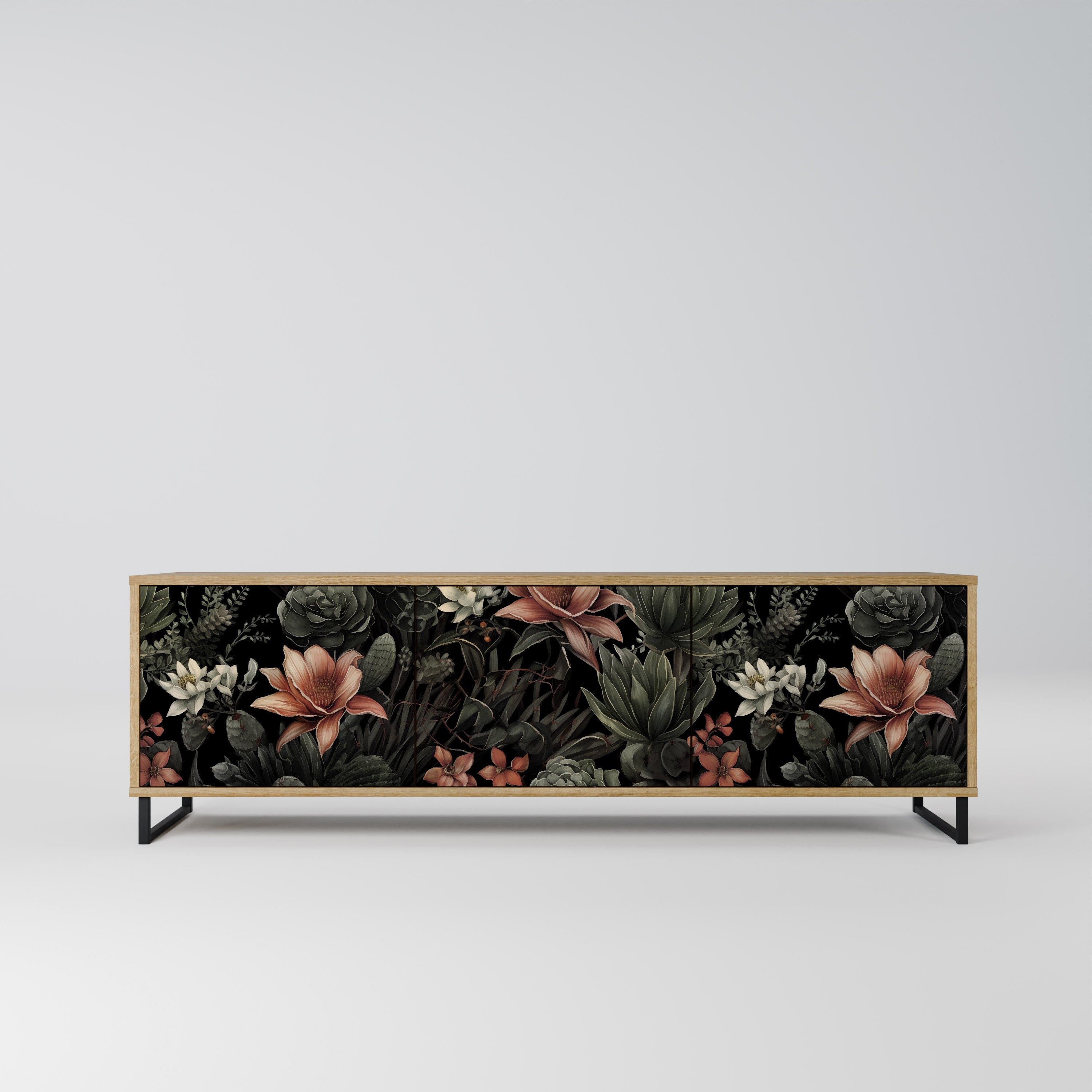 SECRET VERDURE Móvel de TV com 3 Portas em Efeito Carvalho