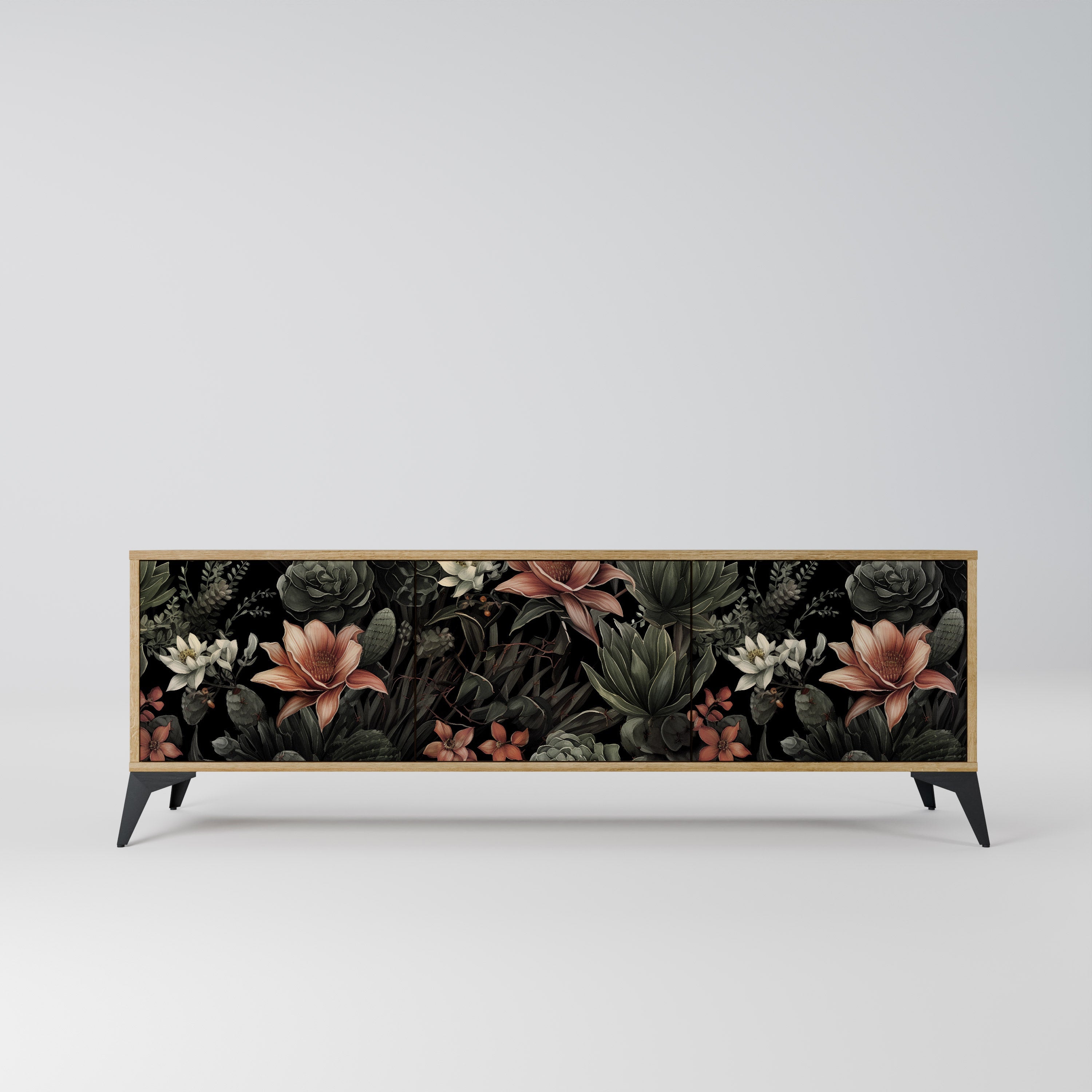 SECRET VERDURE Móvel de TV com 3 Portas em Efeito Carvalho