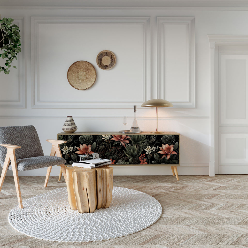 SECRET VERDURE 3-Door TV Stand in Oak Effect