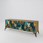 FLORAL SERENITY Móvel de TV com 3 Portas em Efeito Carvalho