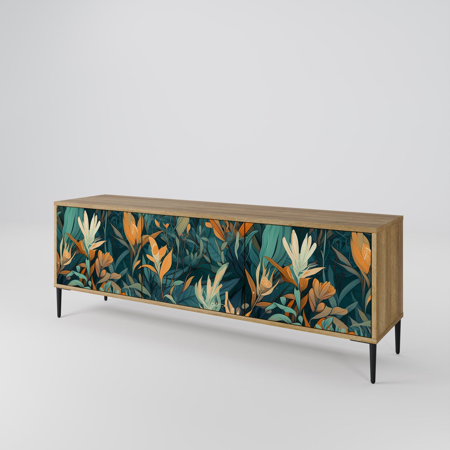 FLORAL SERENITY Móvel de TV de 3 Portas