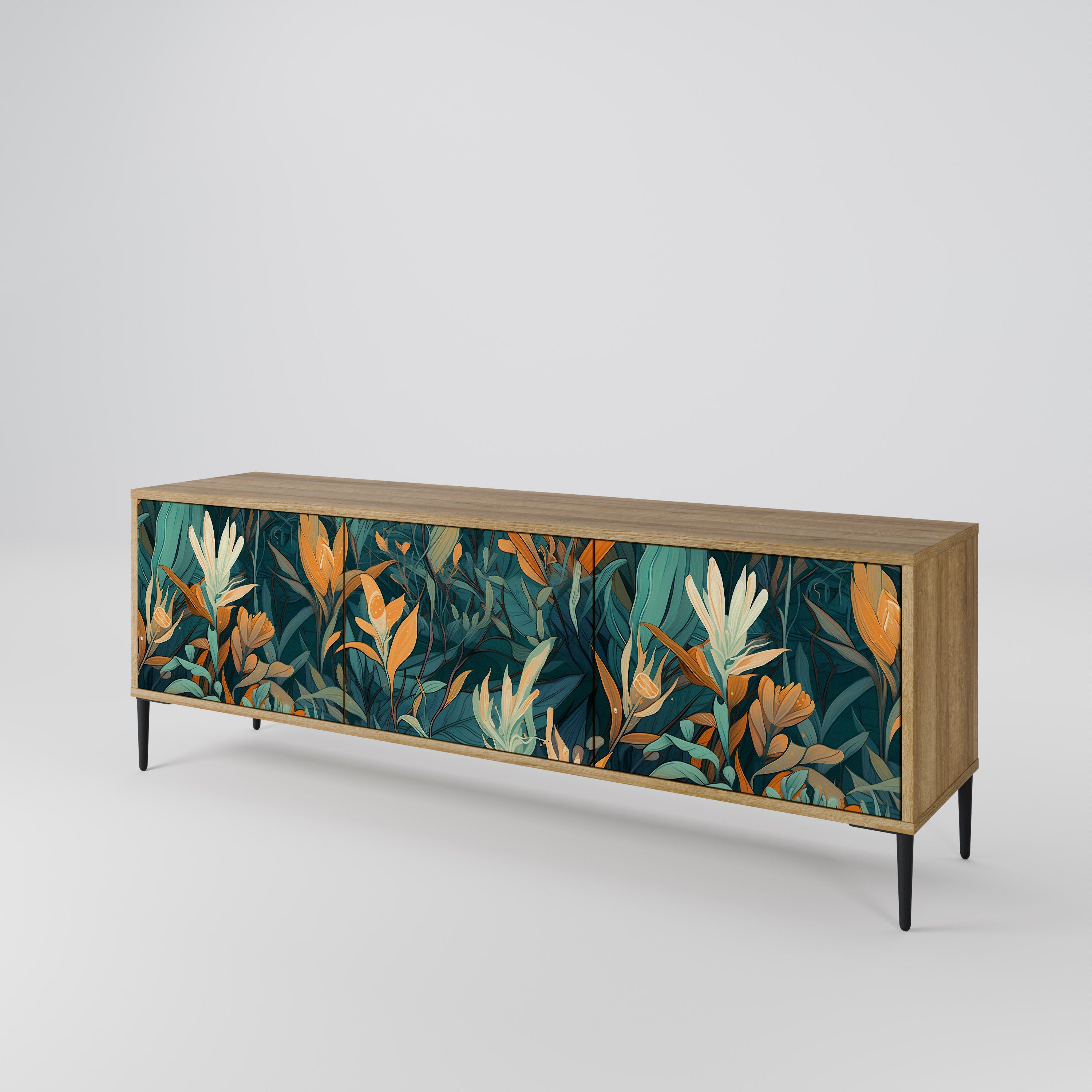 FLORAL SERENITY Móvel de TV de 3 Portas