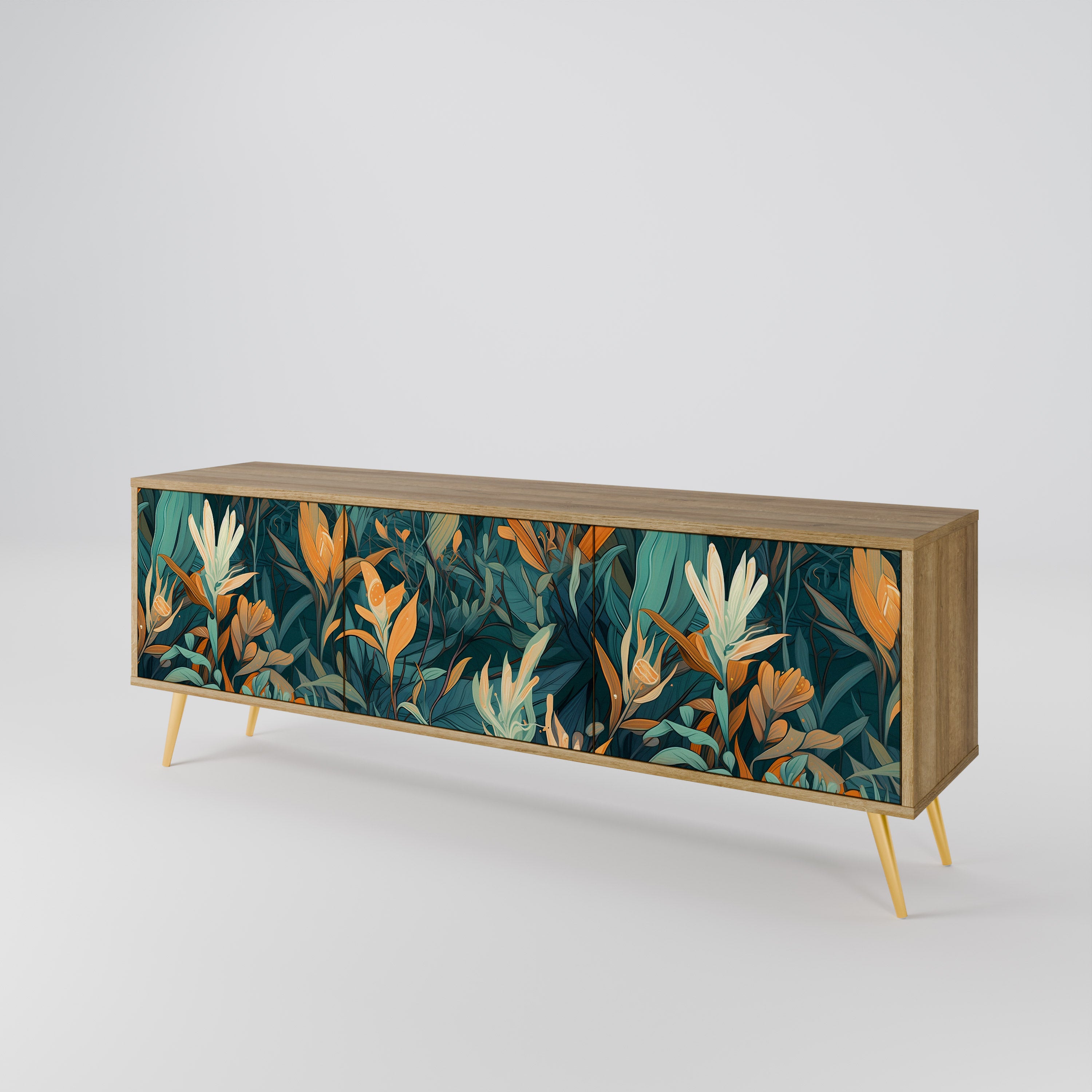 FLORAL SERENITY Móvel de TV de 3 Portas