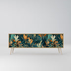 FLORAL SERENITY Móvel de TV com 3 Portas em Efeito Carvalho