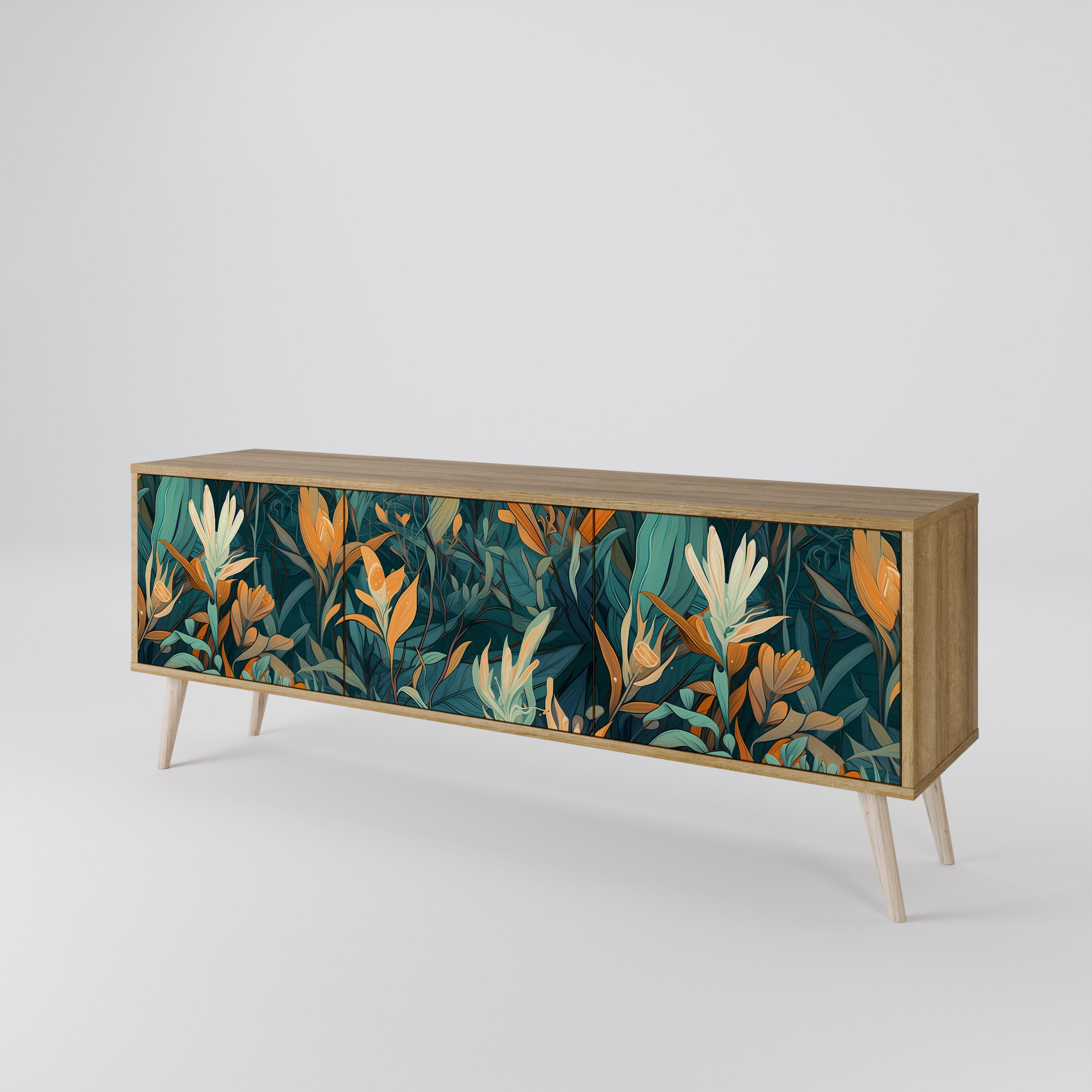 FLORAL SERENITY Móvel de TV de 3 Portas