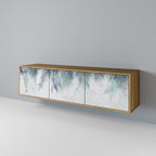 PALM VEIL Móvel de TV com 3 Portas em Efeito Carvalho