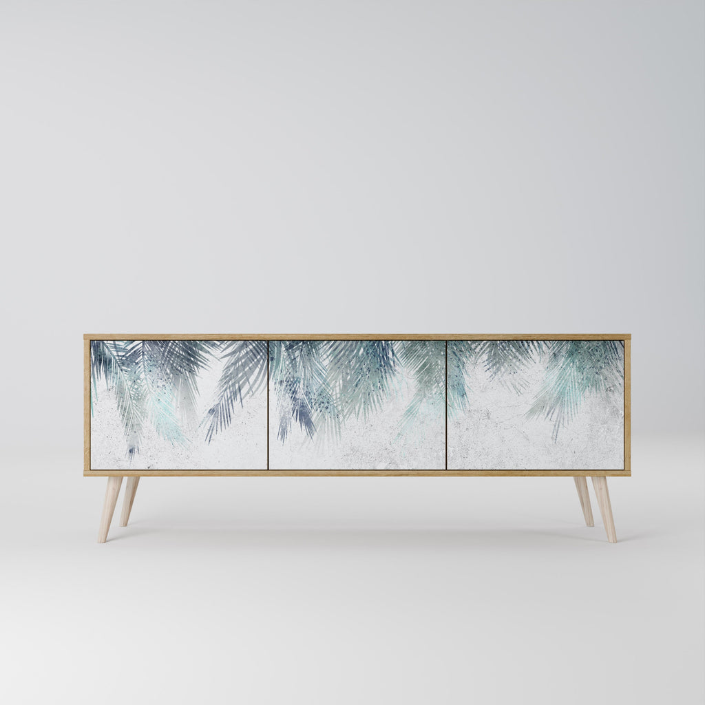 PALM VEIL Móvel de TV com 3 Portas em Efeito Carvalho