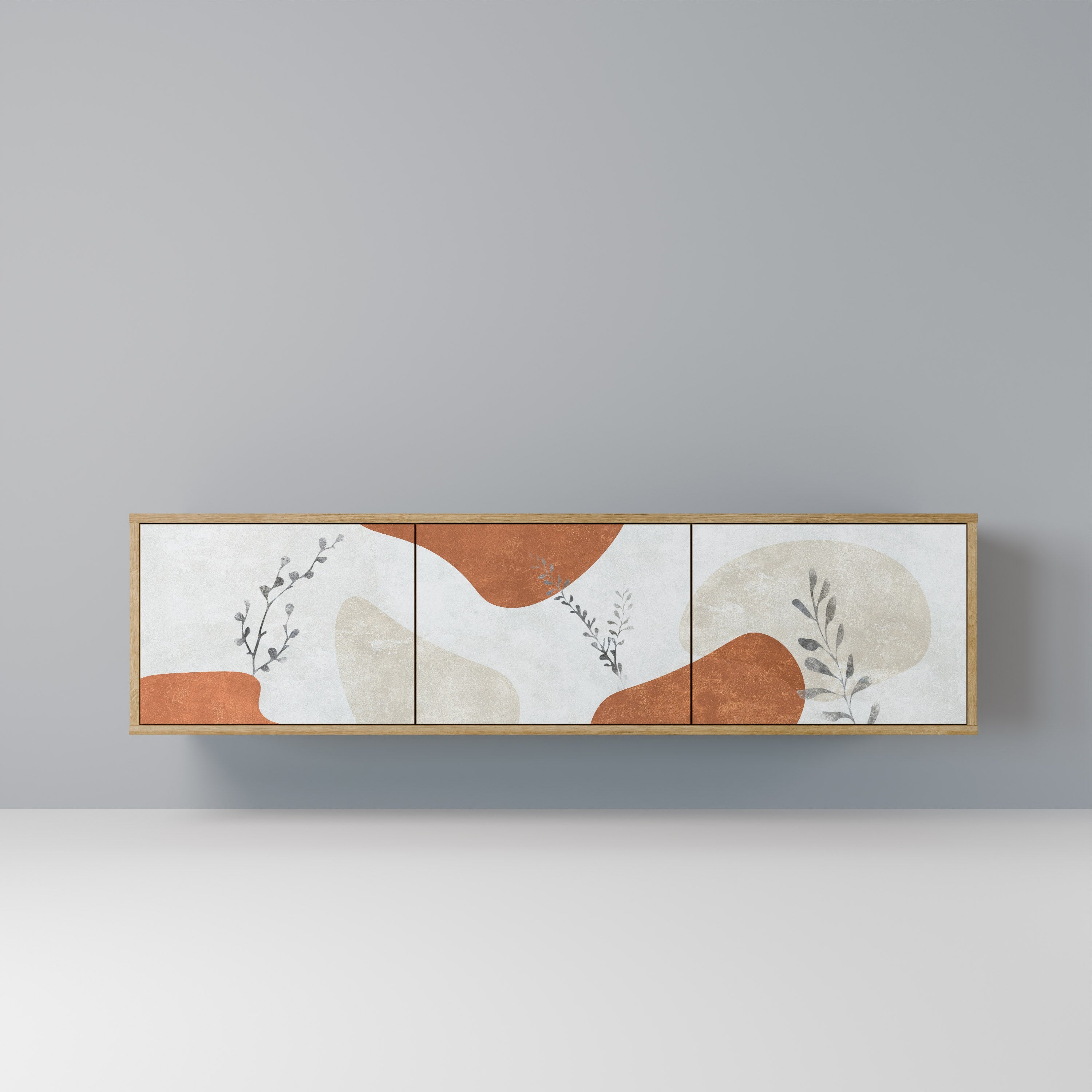 TRANQUIL TWIG Móvel de TV com 3 Portas em Efeito Carvalho