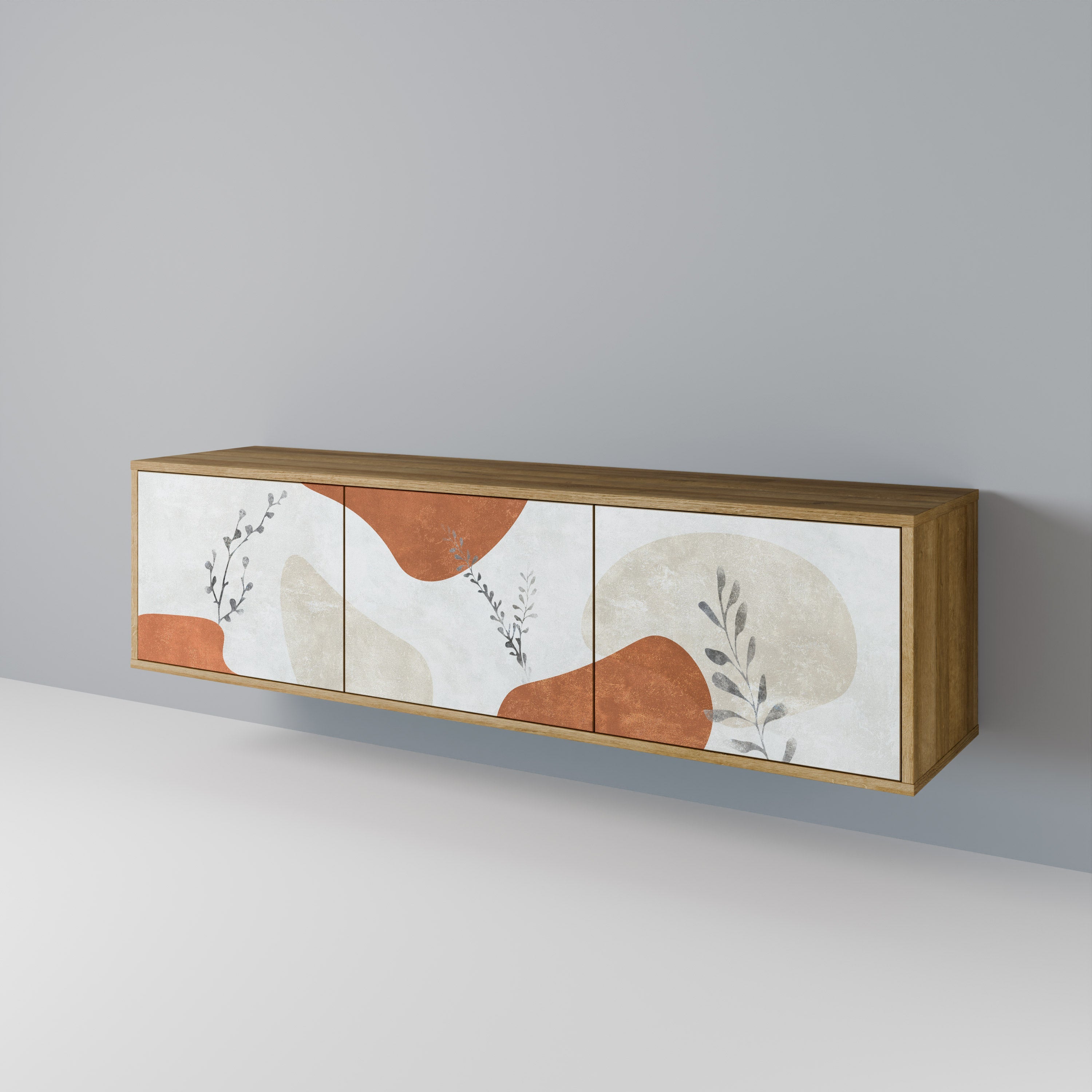 TRANQUIL TWIG Móvel de TV com 3 Portas em Efeito Carvalho