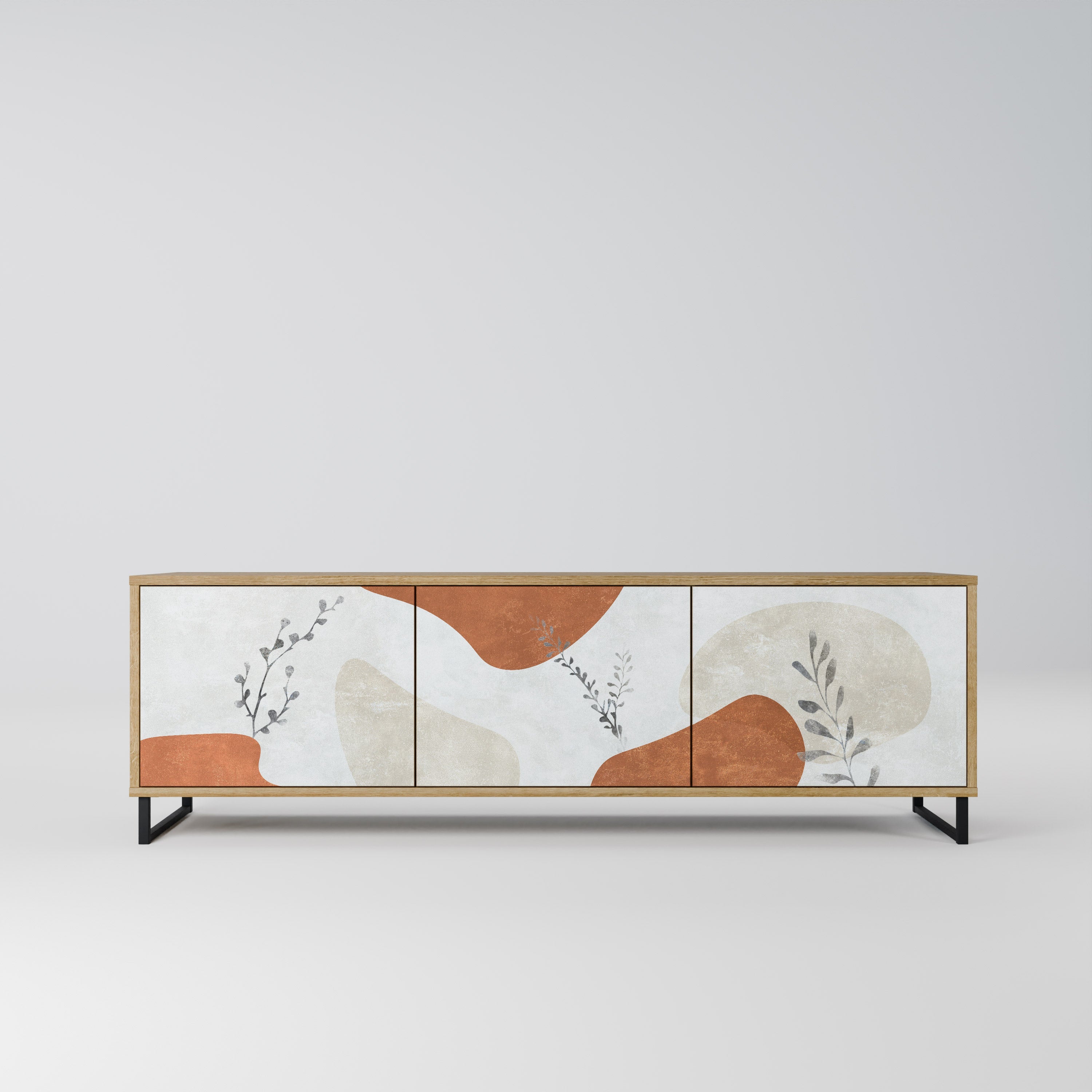 TRANQUIL TWIG Móvel de TV com 3 Portas em Efeito Carvalho