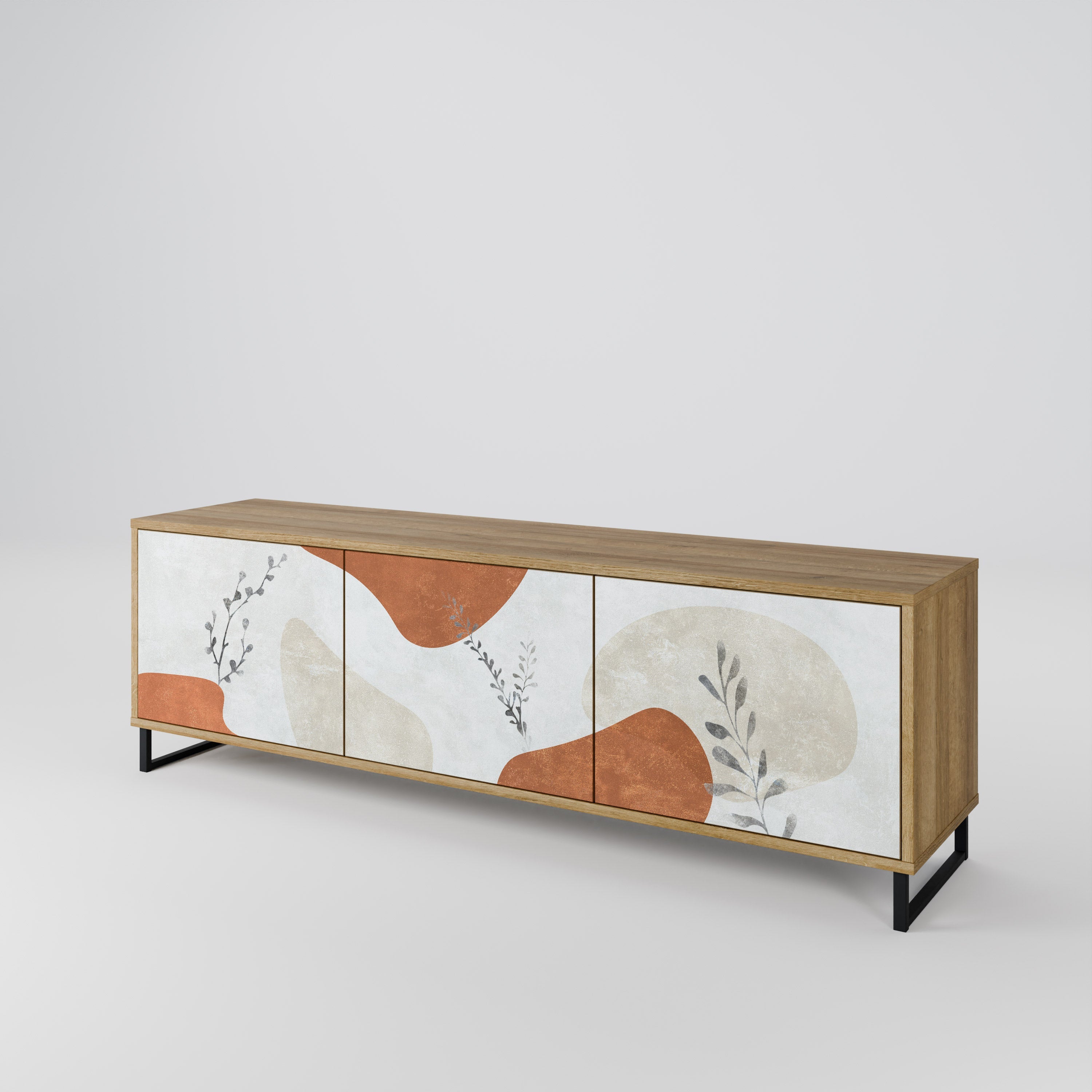 TRANQUIL TWIG Móvel de TV com 3 Portas em Efeito Carvalho