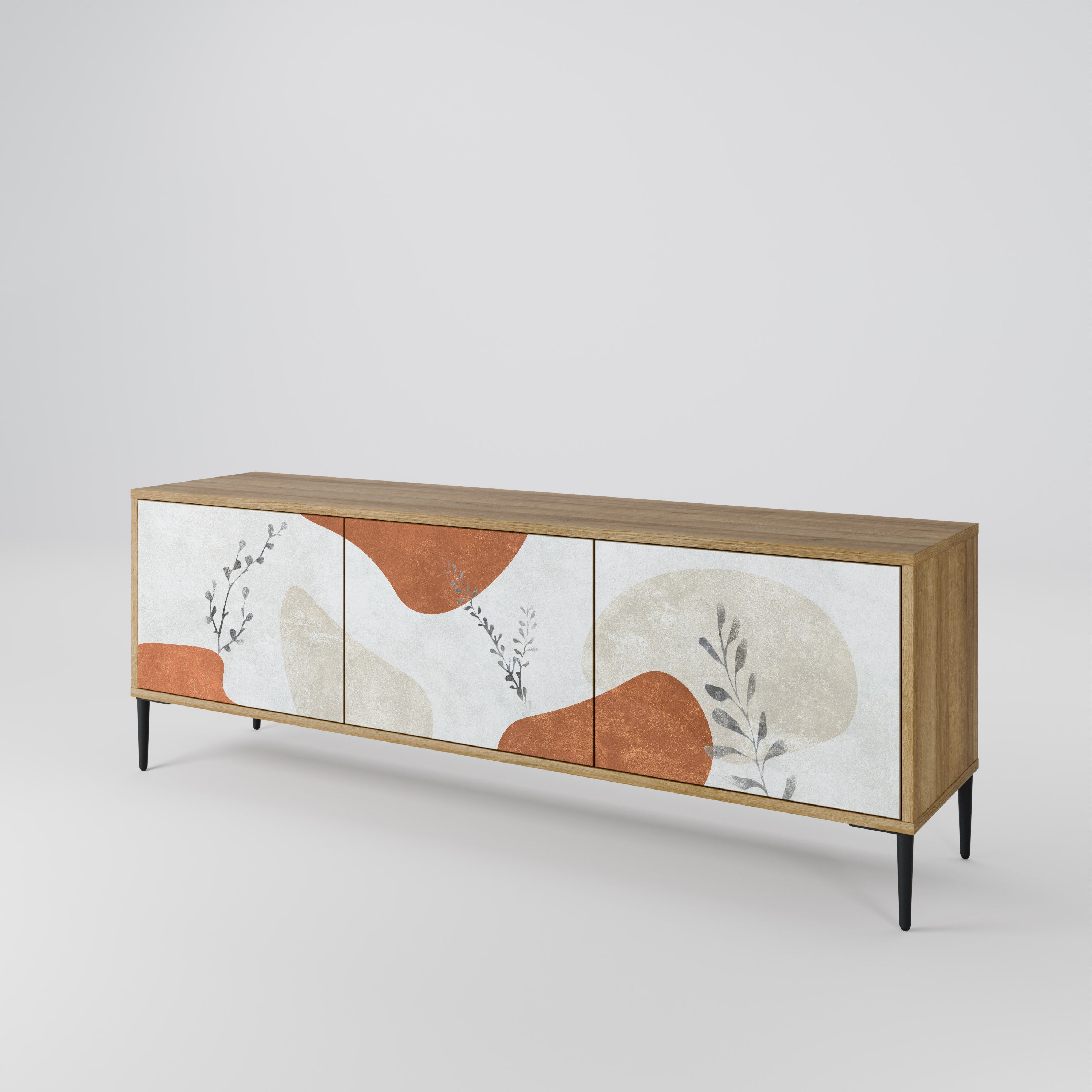 TRANQUIL TWIG Móvel de TV com 3 Portas em Efeito Carvalho