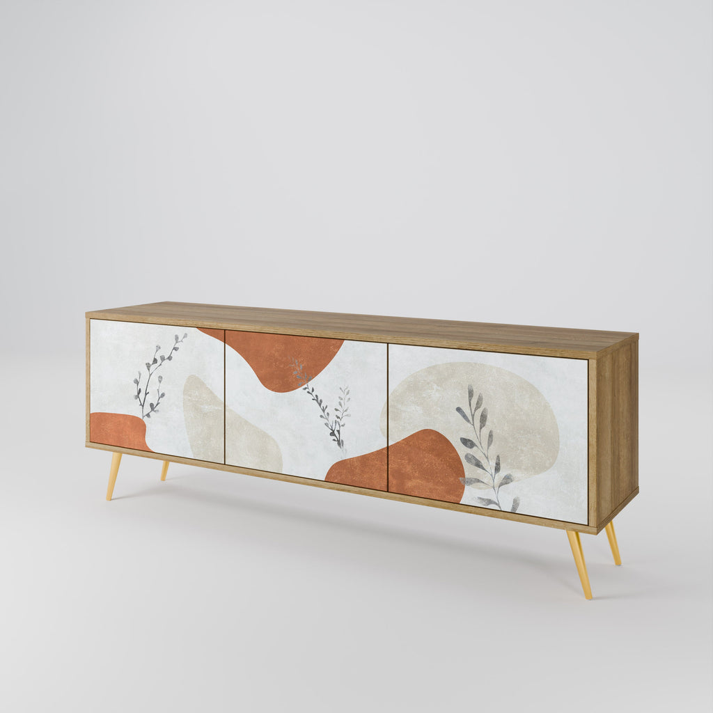 TRANQUIL TWIG Móvel de TV com 3 Portas em Efeito Carvalho