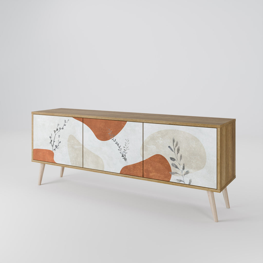 TRANQUIL TWIG Móvel de TV com 3 Portas em Efeito Carvalho