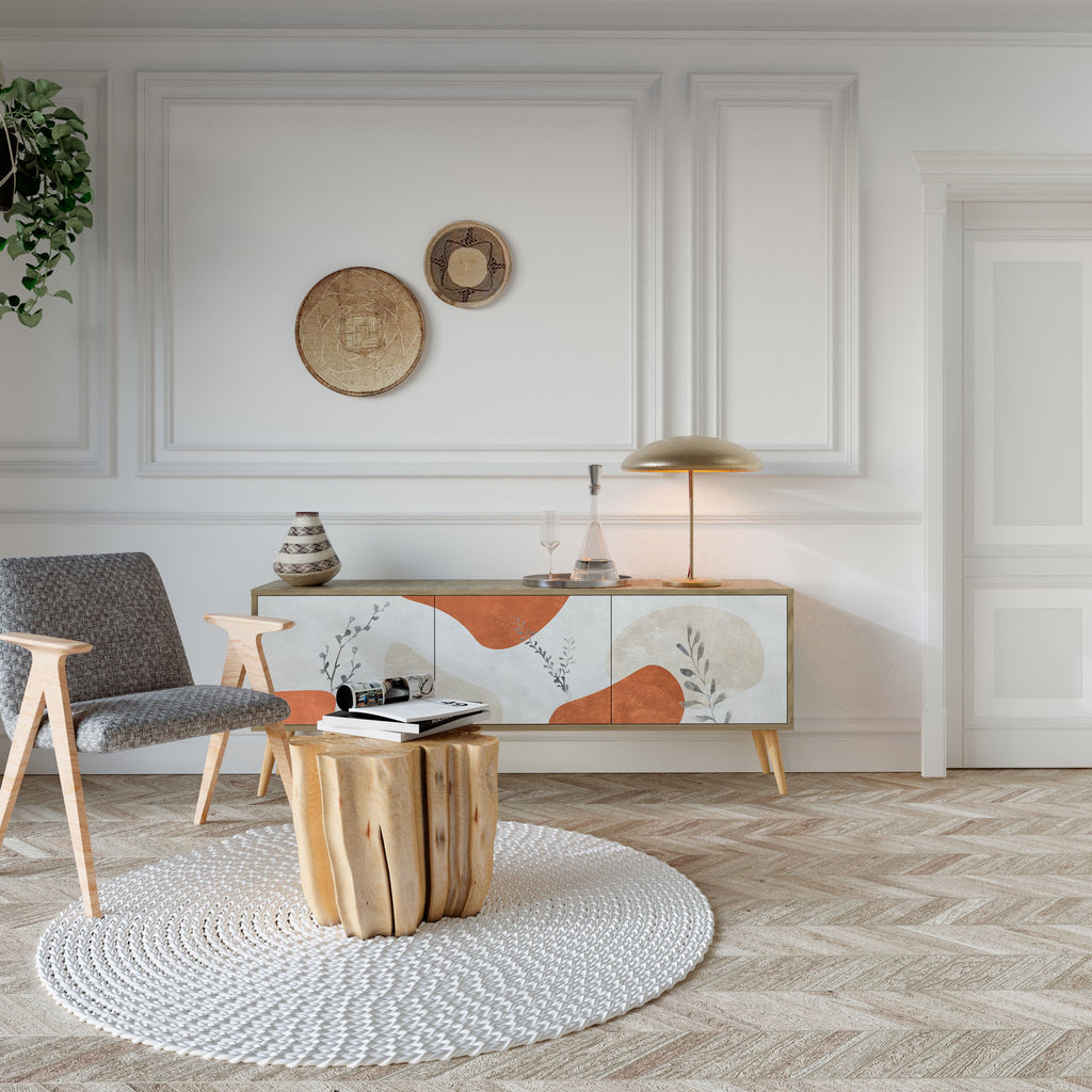 TRANQUIL TWIG Móvel de TV com 3 Portas em Efeito Carvalho