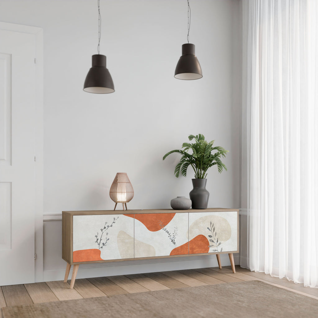 TRANQUIL TWIG Móvel de TV com 3 Portas em Efeito Carvalho