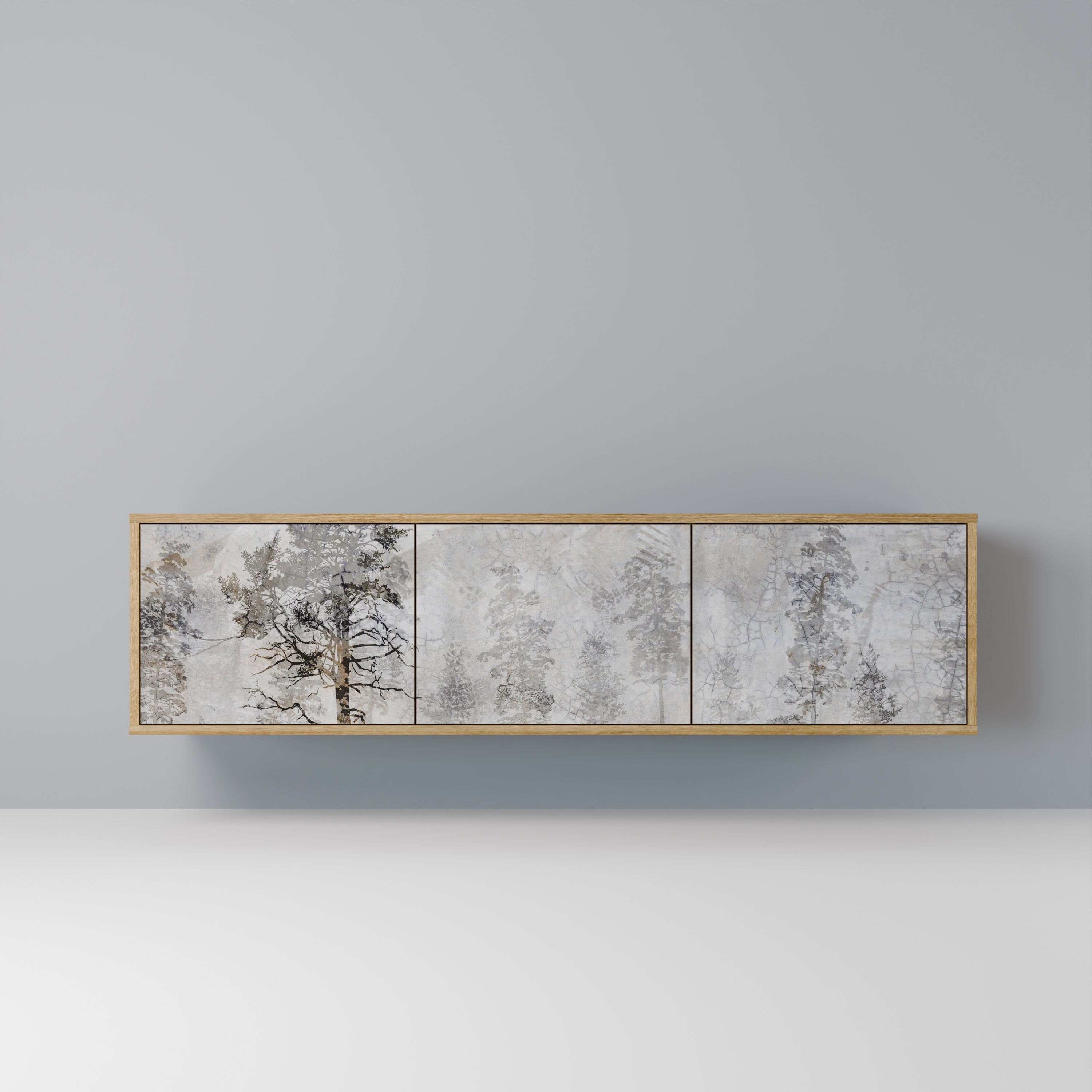 FADE IN THE TREES Móvel de TV com 3 Portas em Efeito Carvalho